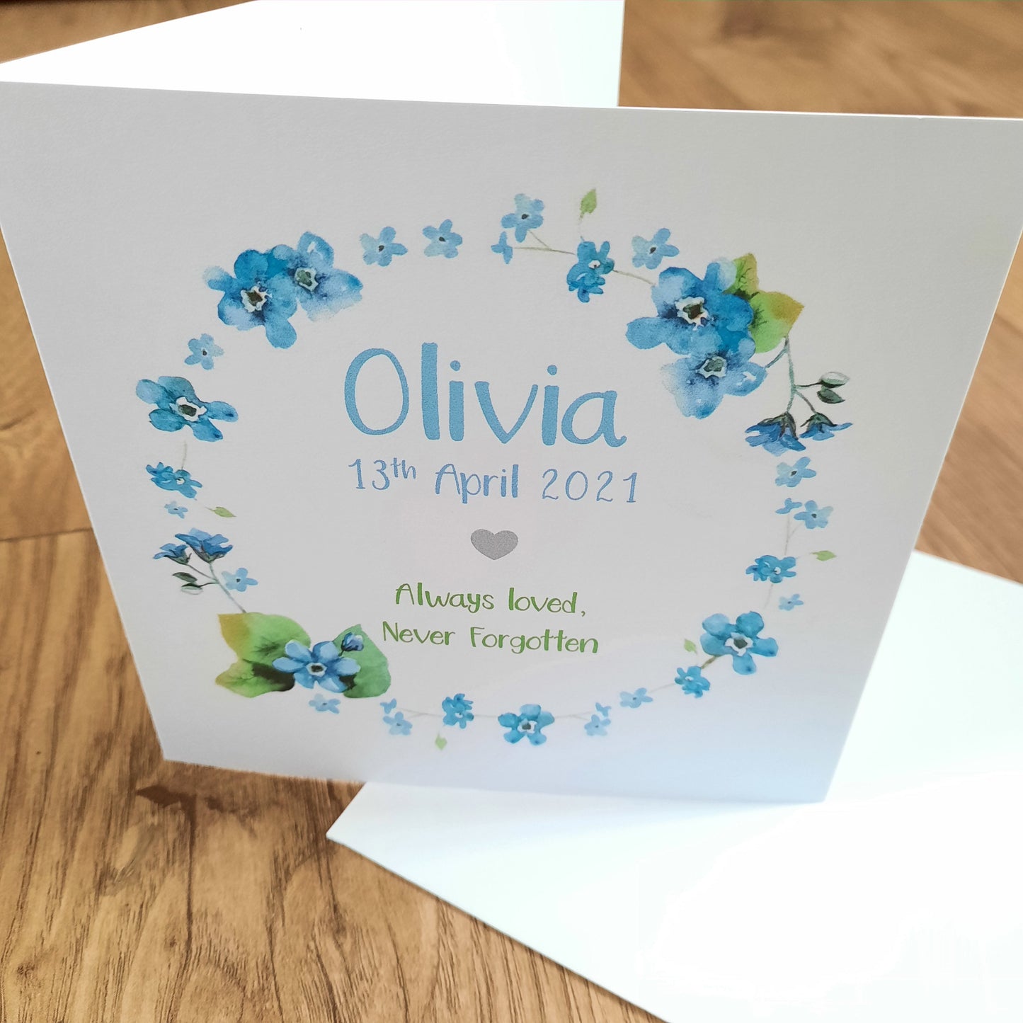 Forget Me Not Babyloss Card - PERSONALISED / Stillbirth / Miscarriage / Bereavement Gift / Sympathy Card