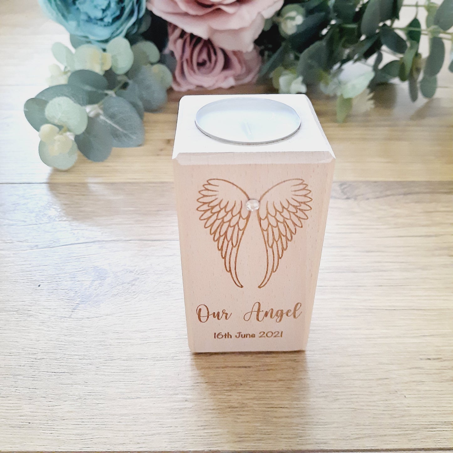 Memorial Candle - Personalised / Miscarriage / Stillbirth / Babyloss / Loved One / Angel Wings