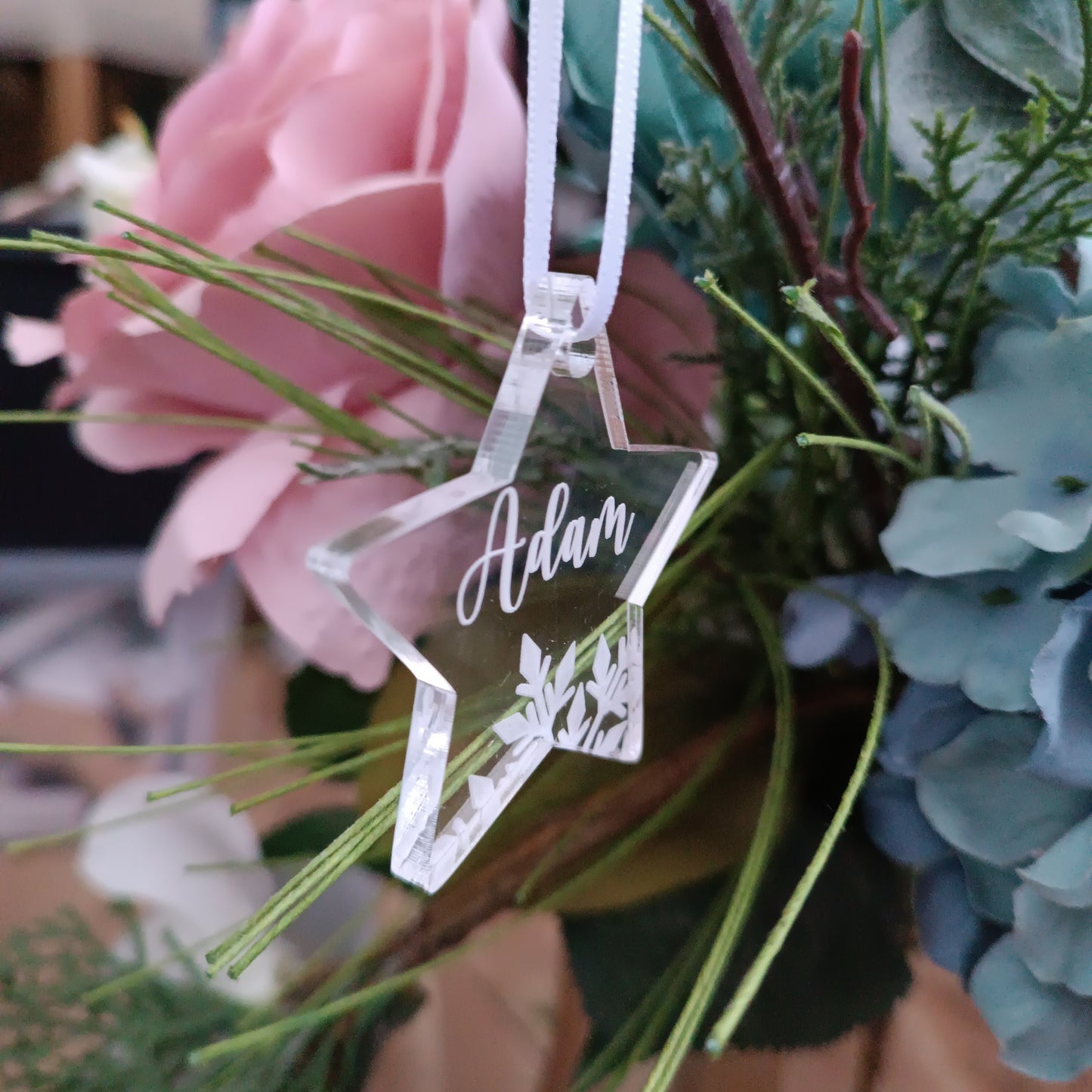 Acrylic Christmas Tree Ornament | Personalised Star Decoration | Personalised Star | Christmas Star