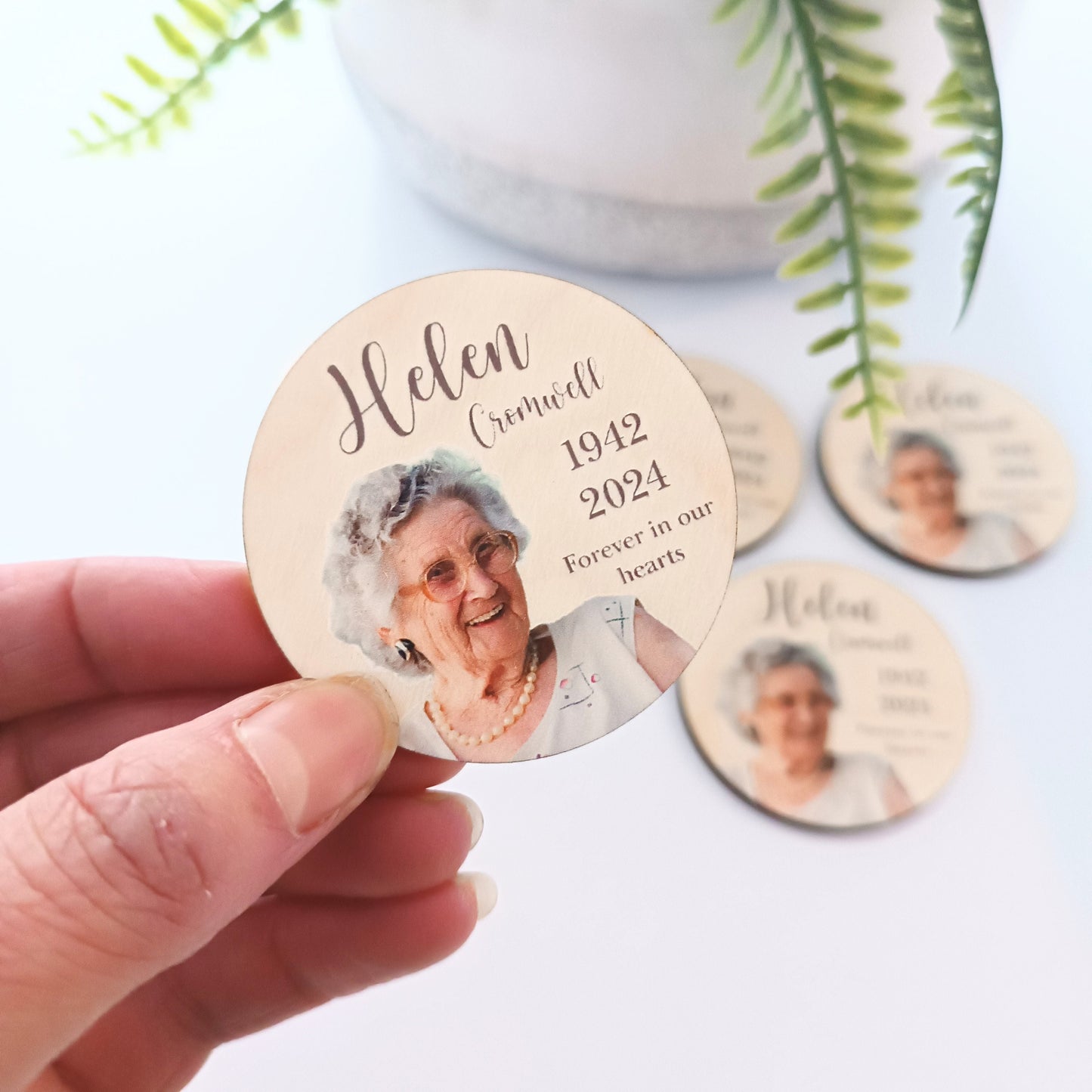 15 Funeral Favours / In Memory Tokens / Photo Funeral Favours / Personalised Fridge Magnet / Funeral Gift / Memorial