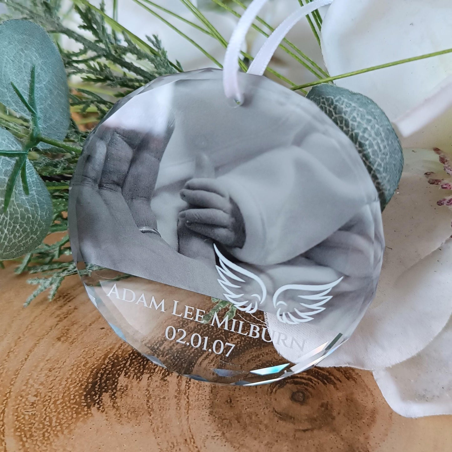 Photo Christmas Tree Ornament | Christmas Bauble | Hanging Decoration | Christmas Ornament | Angel Wings