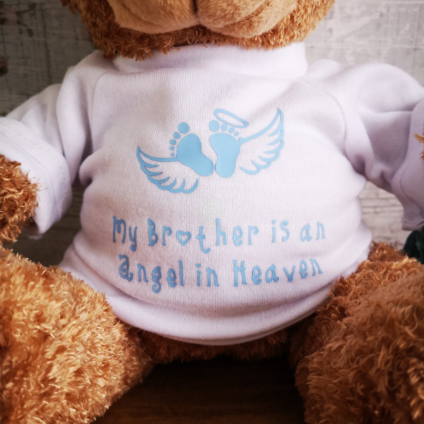 Mother's day gift - Personalised Memory Bear - Baby Feet Angel Wings - Babyloss / Stillborn / Bereavement / Remembrance Gift