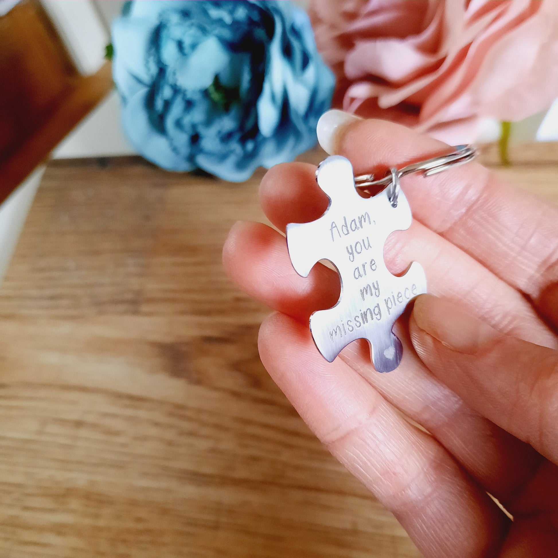 Large Jigsaw Missing Piece Key Ring - Engraved - Bereavement / Remembrance / Baby loss / Miscarriage