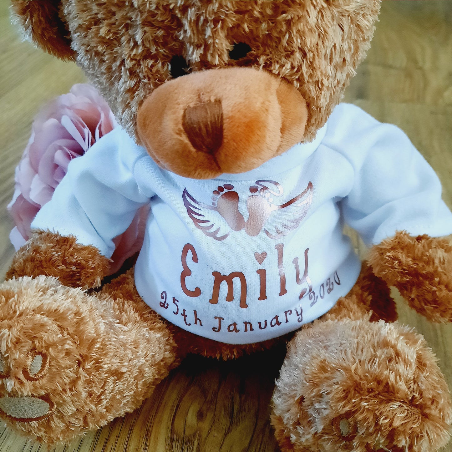 Mother's day gift - Personalised Angel Wings Memory Bear - Baby loss / Bereavement / Remembrance / Stillbirth