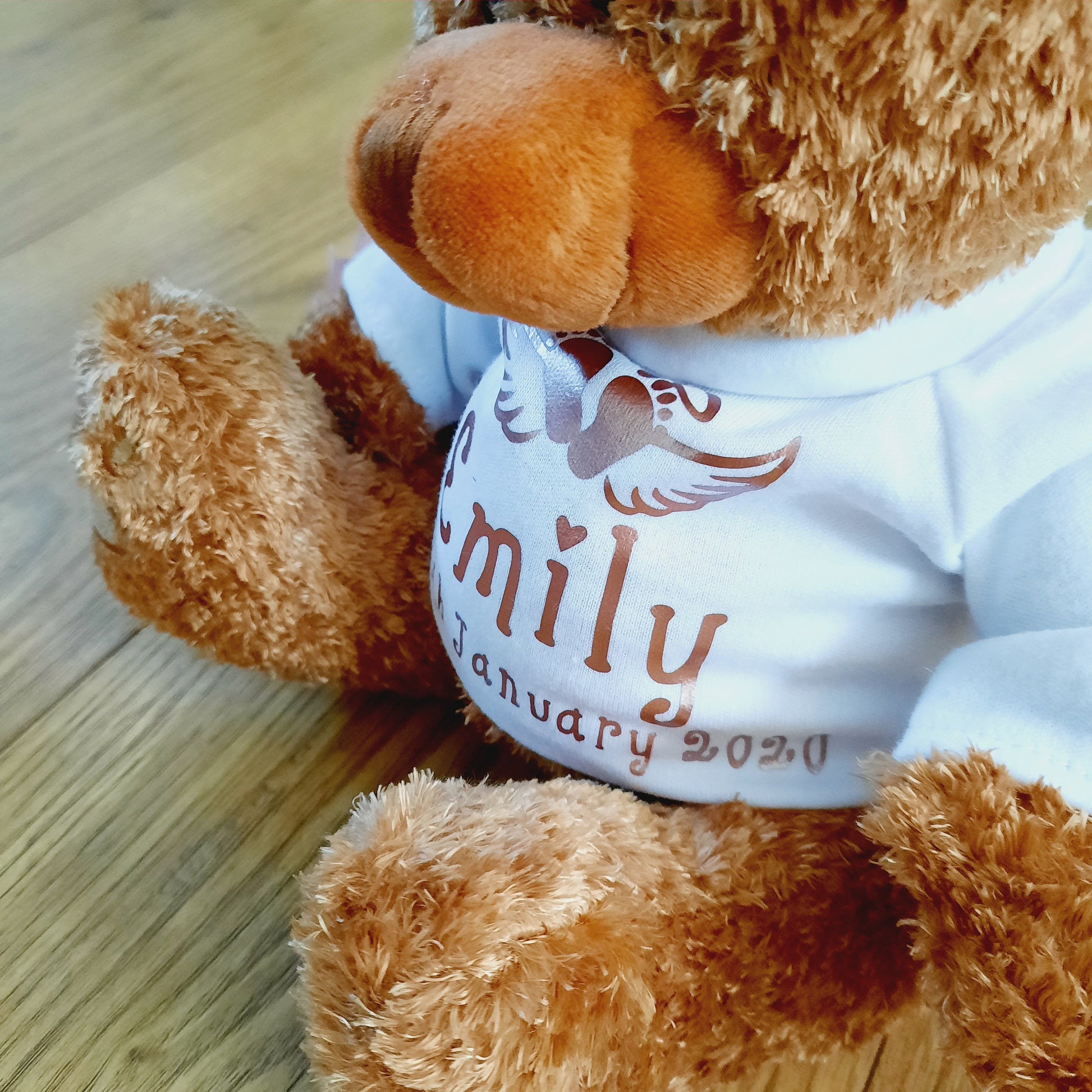 Mother's day gift - Personalised Angel Wings Memory Bear - Baby loss / Bereavement / Remembrance / Stillbirth