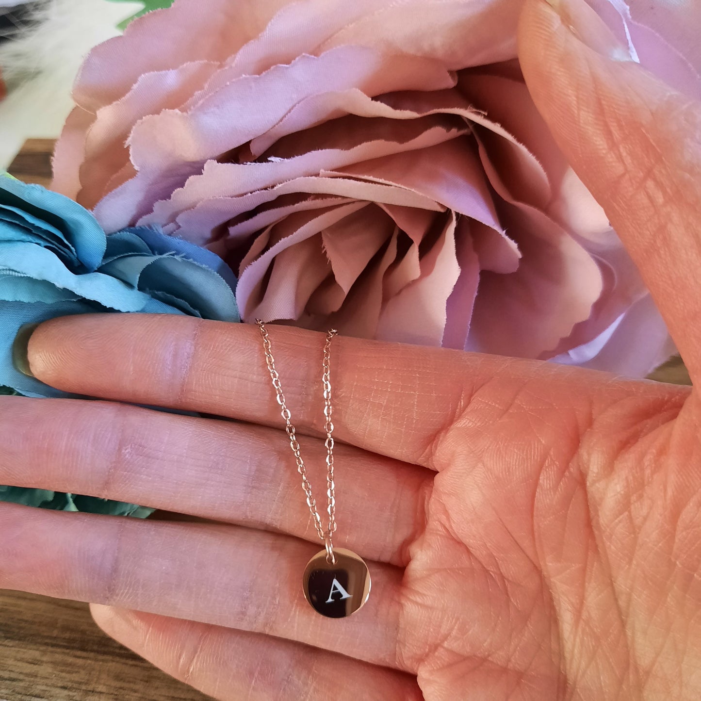 Mother's day gift - Personalised Initial Necklace - Rose Gold / Letter Pendant / Tiny Initial / Mum gift / Monogram / Name Necklace