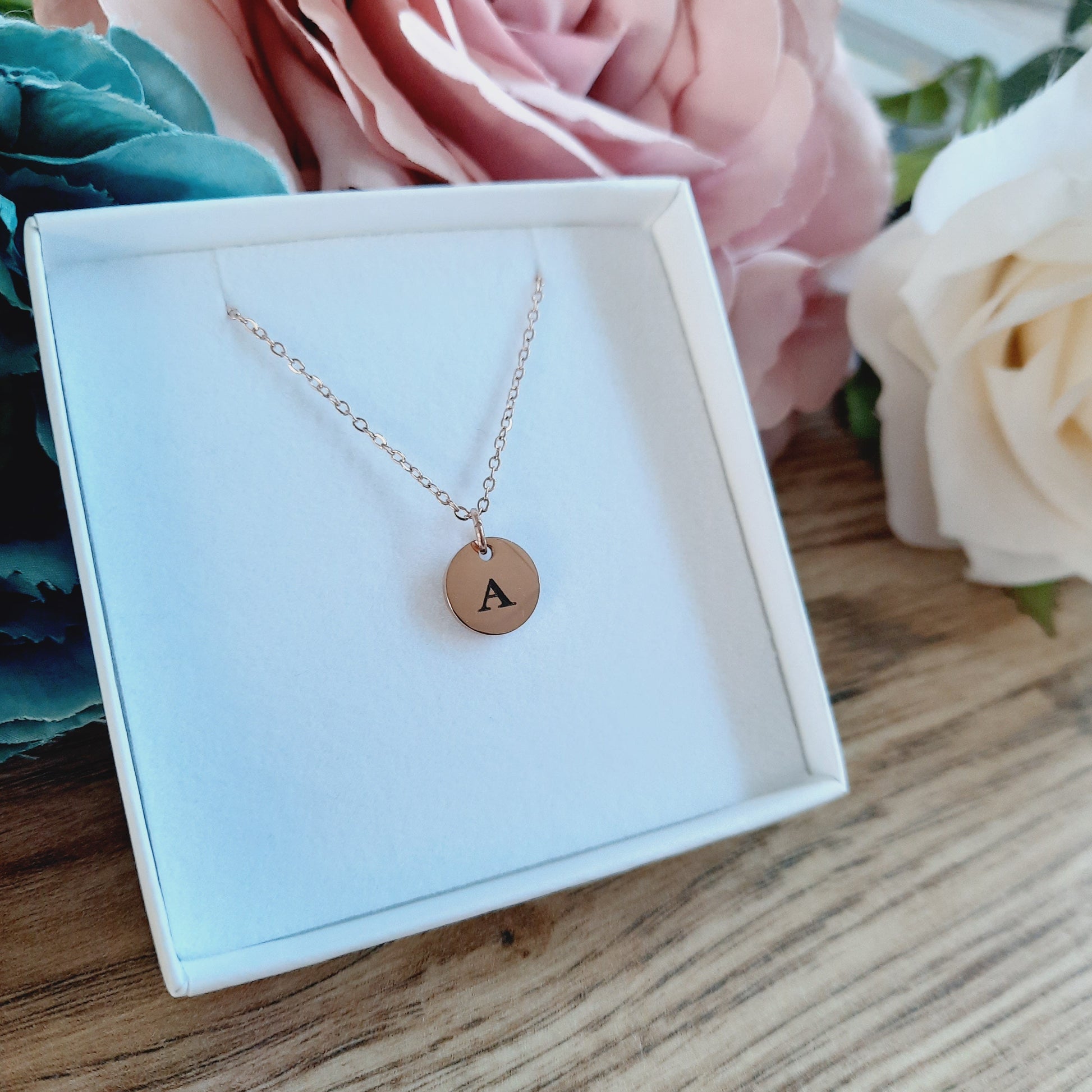 Mother's day gift - Personalised Initial Necklace - Rose Gold / Letter Pendant / Tiny Initial / Mum gift / Monogram / Name Necklace