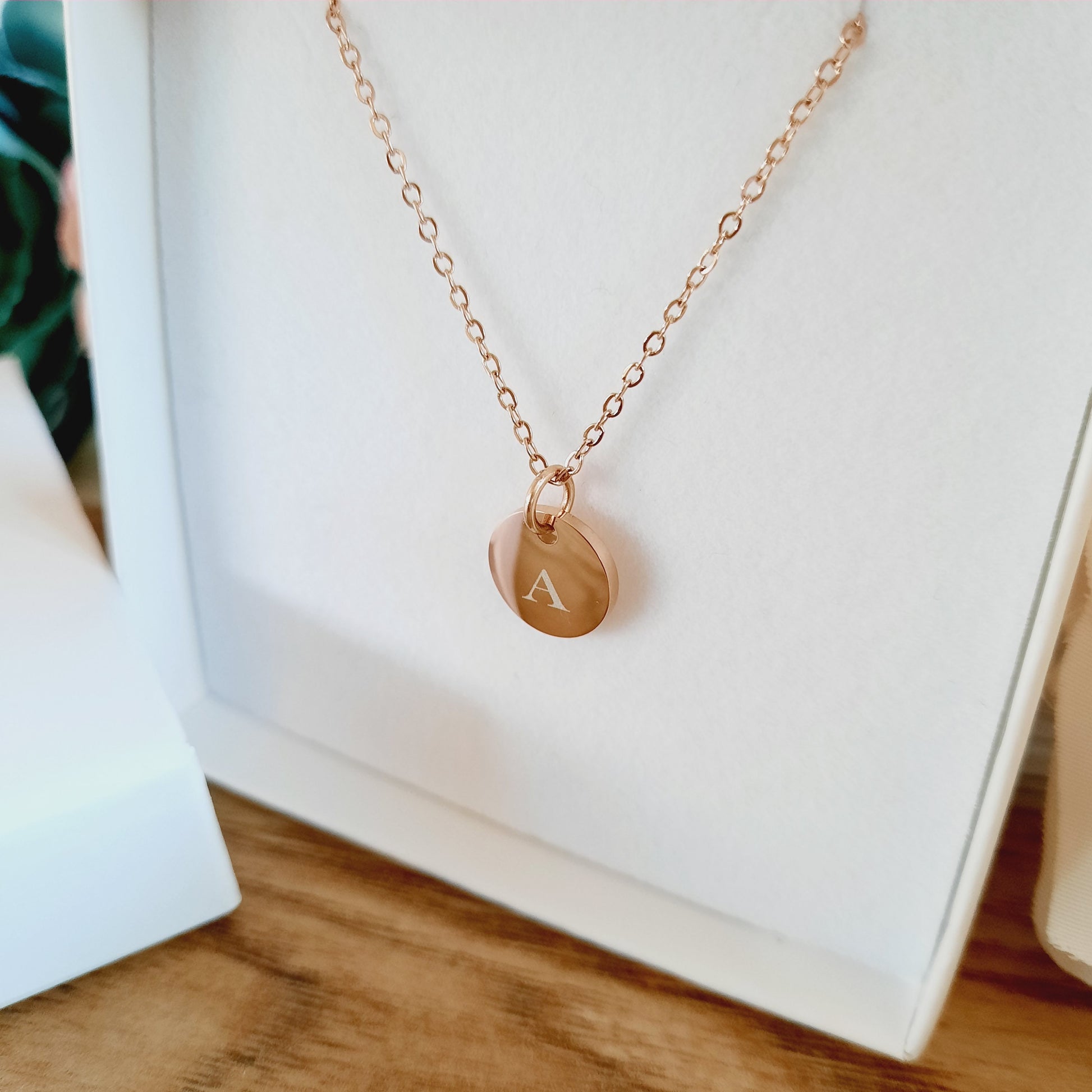 Mother's day gift - Personalised Initial Necklace - Rose Gold / Letter Pendant / Tiny Initial / Mum gift / Monogram / Name Necklace