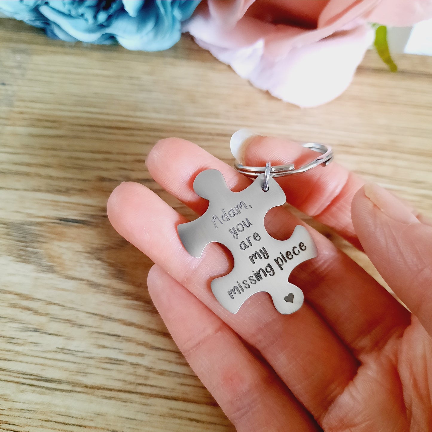 Large Jigsaw Missing Piece Key Ring - Engraved - Bereavement / Remembrance / Baby loss / Miscarriage
