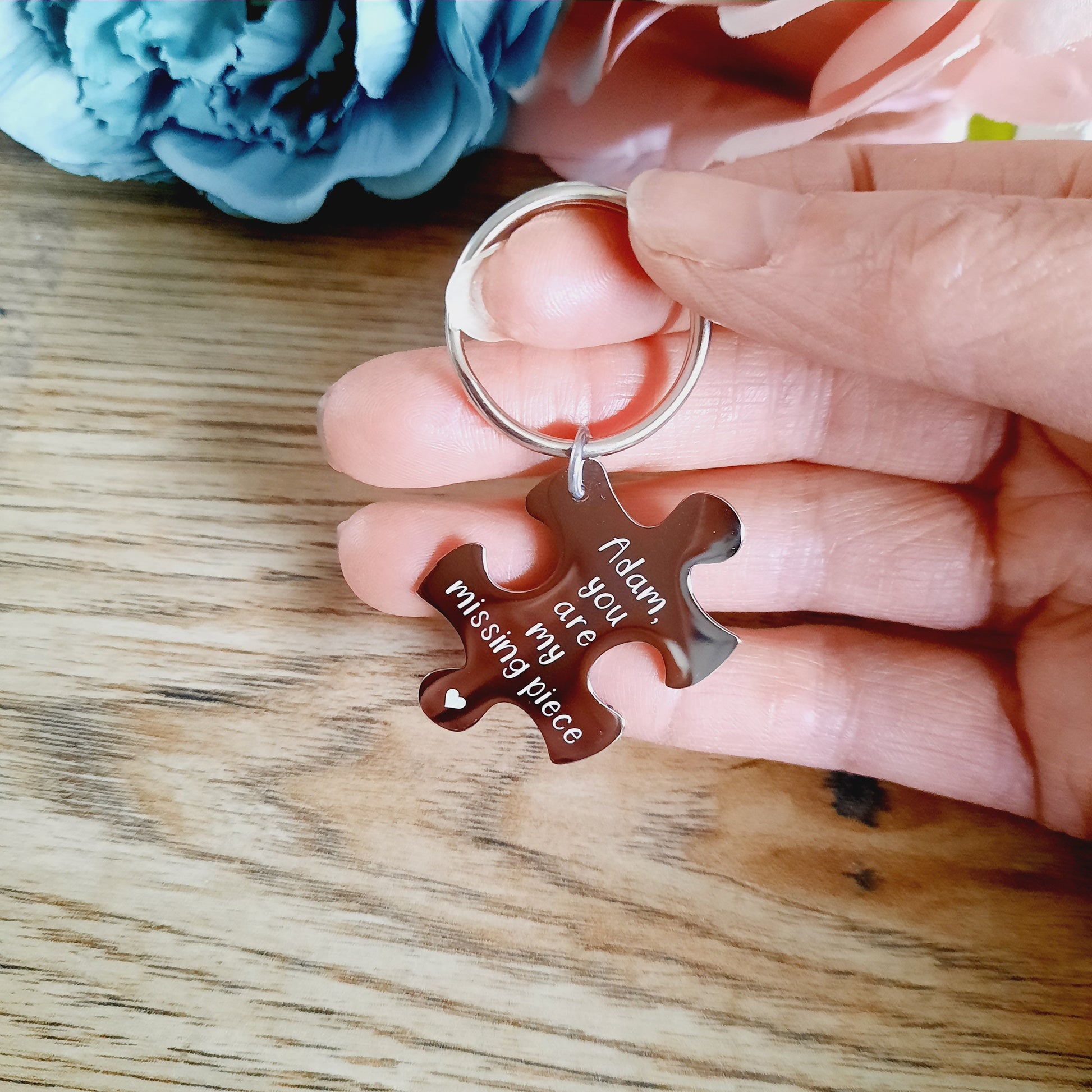 Large Jigsaw Missing Piece Key Ring - Engraved - Bereavement / Remembrance / Baby loss / Miscarriage