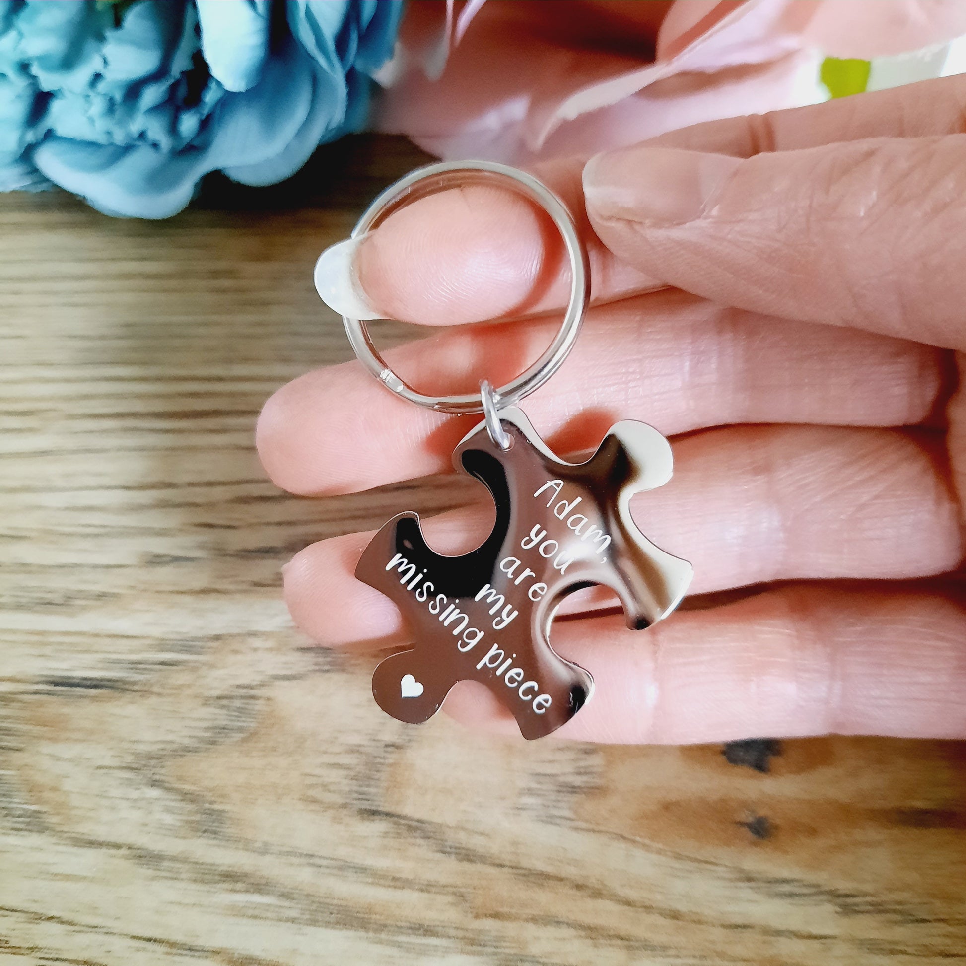 Large Jigsaw Missing Piece Key Ring - Engraved - Bereavement / Remembrance / Baby loss / Miscarriage