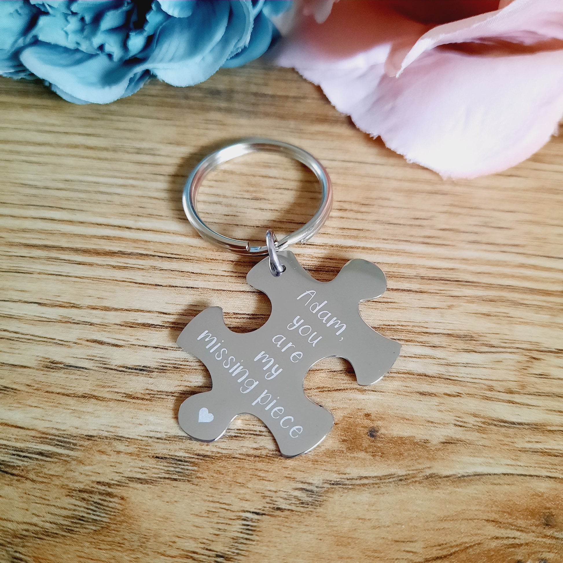 Large Jigsaw Missing Piece Key Ring - Engraved - Bereavement / Remembrance / Baby loss / Miscarriage
