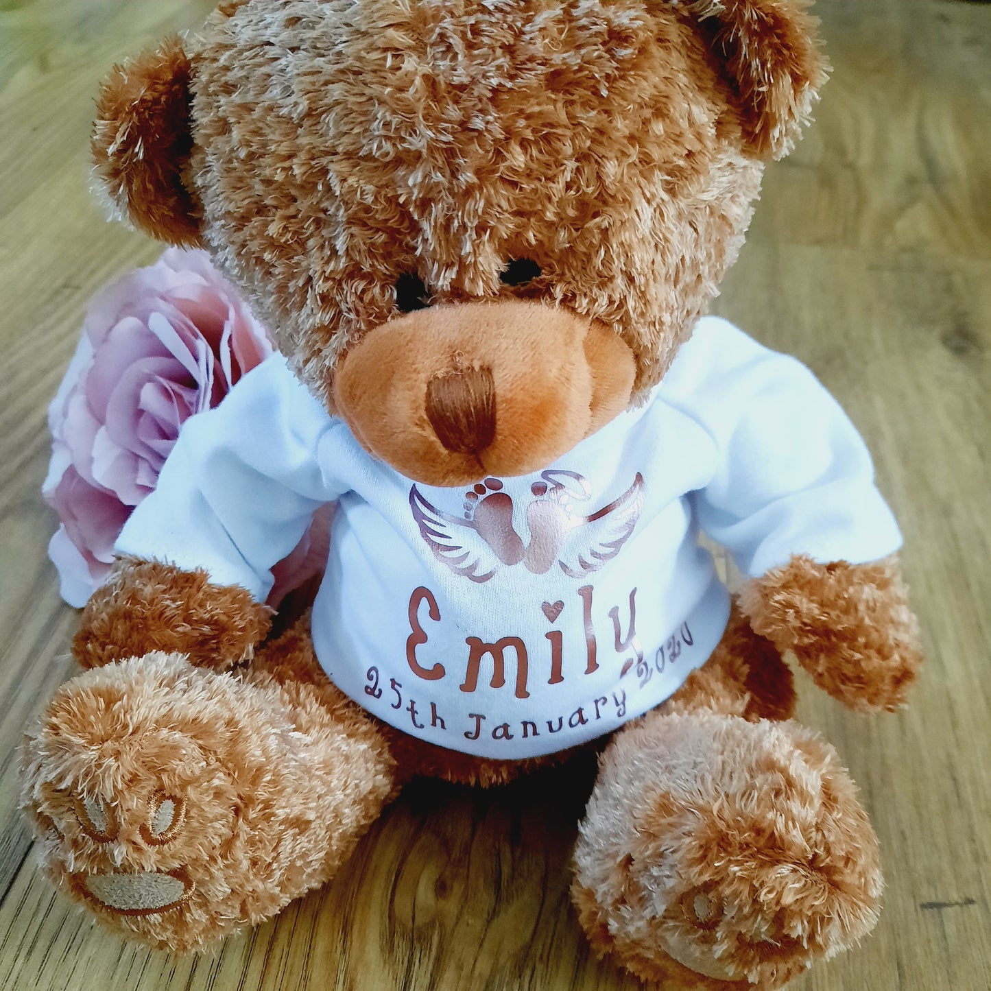Mother's day gift - Personalised Angel Wings Memory Bear - Baby loss / Bereavement / Remembrance / Stillbirth