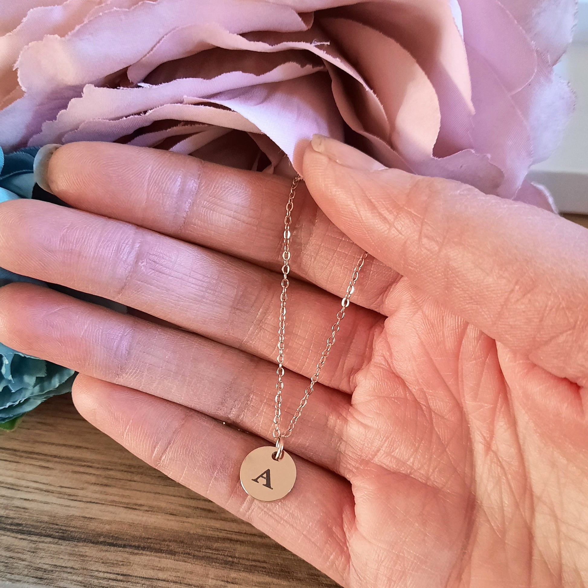 Mother's day gift - Personalised Initial Necklace - Rose Gold / Letter Pendant / Tiny Initial / Mum gift / Monogram / Name Necklace