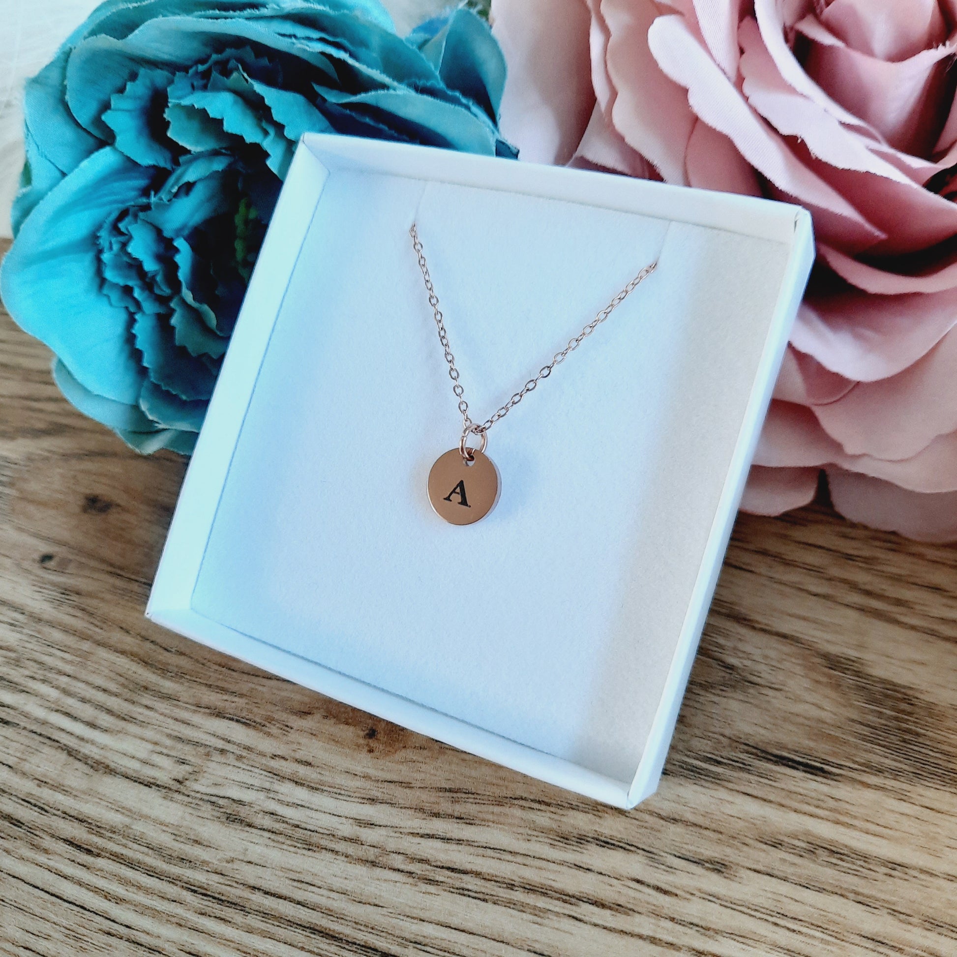 Mother's day gift - Personalised Initial Necklace - Rose Gold / Letter Pendant / Tiny Initial / Mum gift / Monogram / Name Necklace