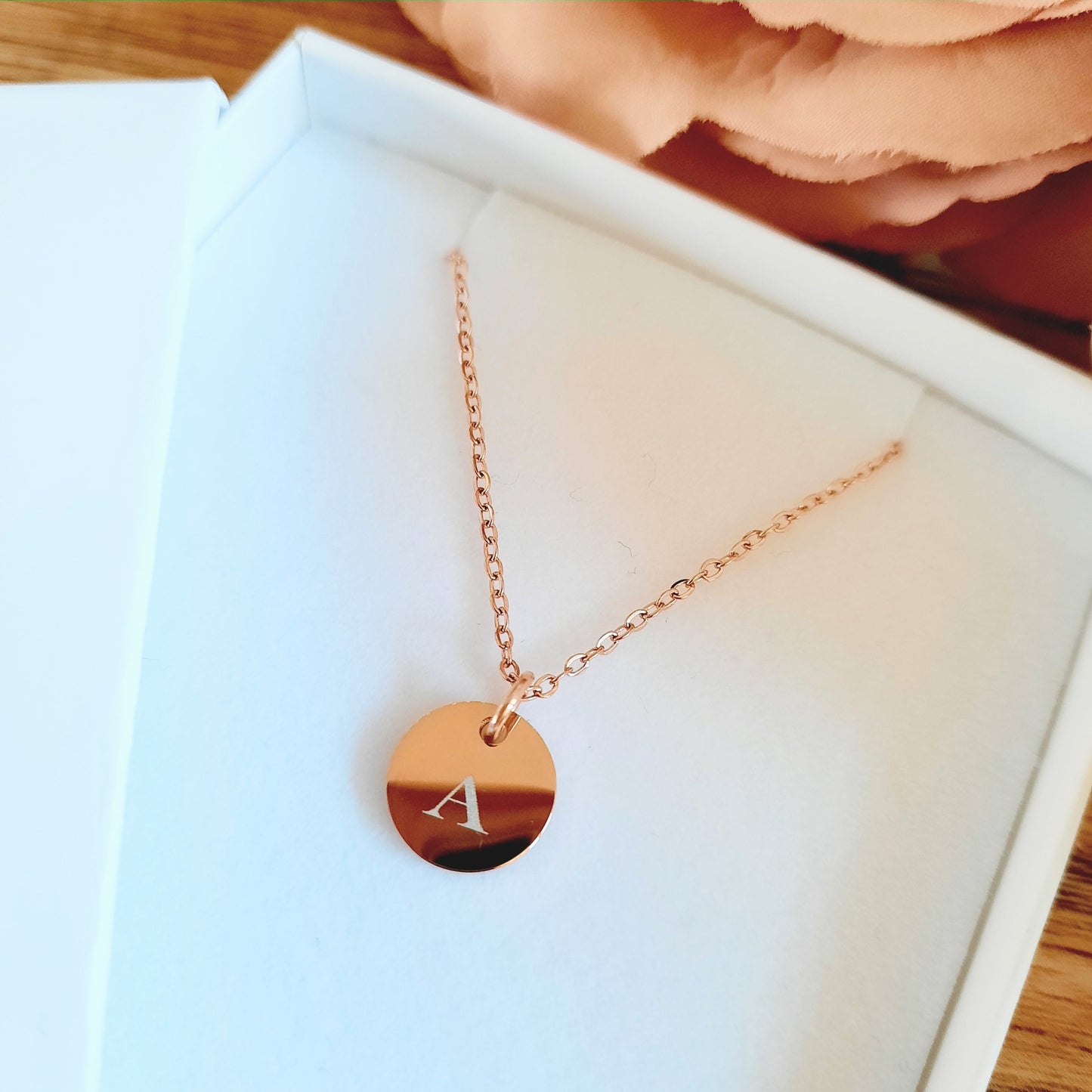 Mother's day gift - Personalised Initial Necklace - Rose Gold / Letter Pendant / Tiny Initial / Mum gift / Monogram / Name Necklace