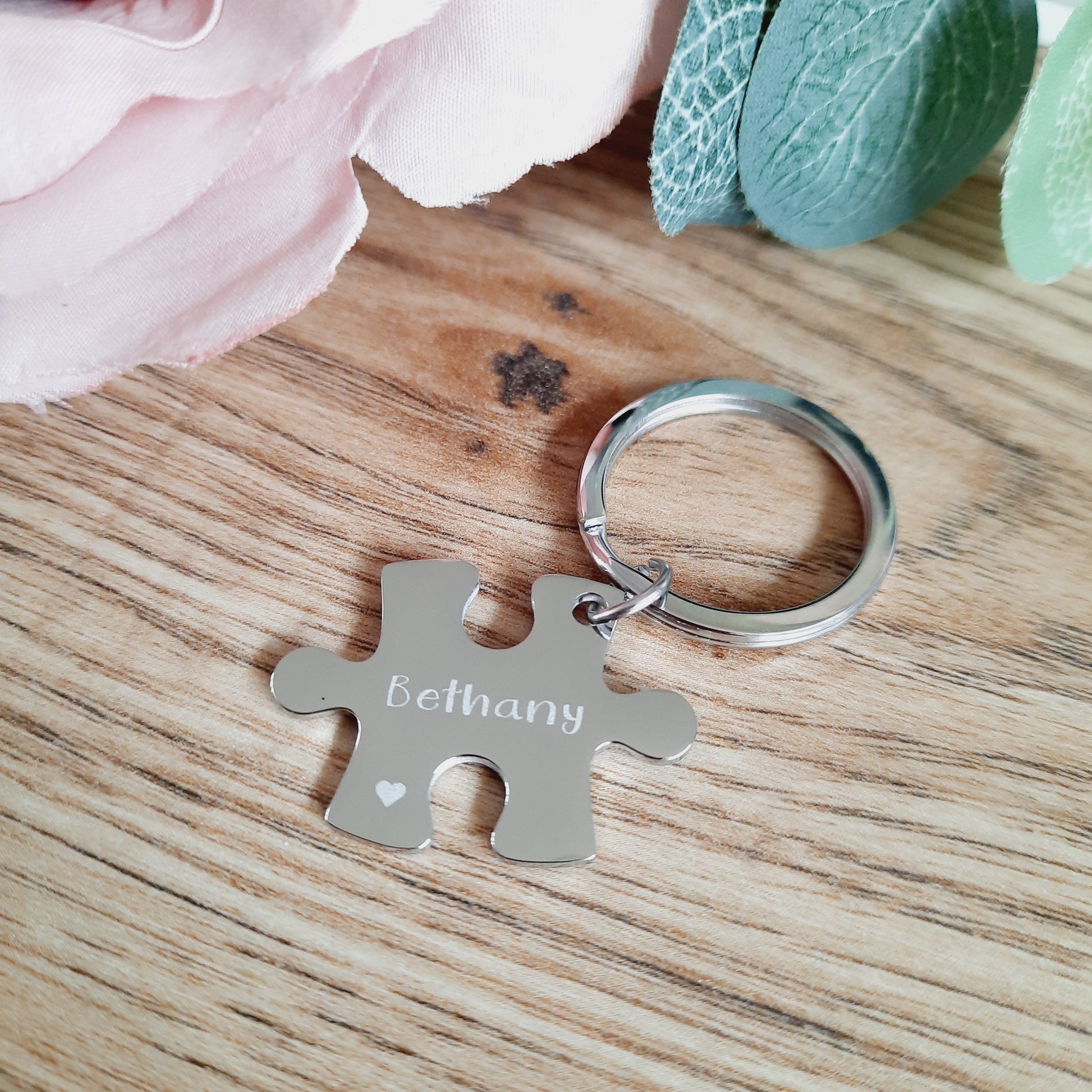 Mother's day gift - Jigsaw Missing Piece Key Ring - Personalised Engraving - Miscarriage / Baby loss / Bereavement gift