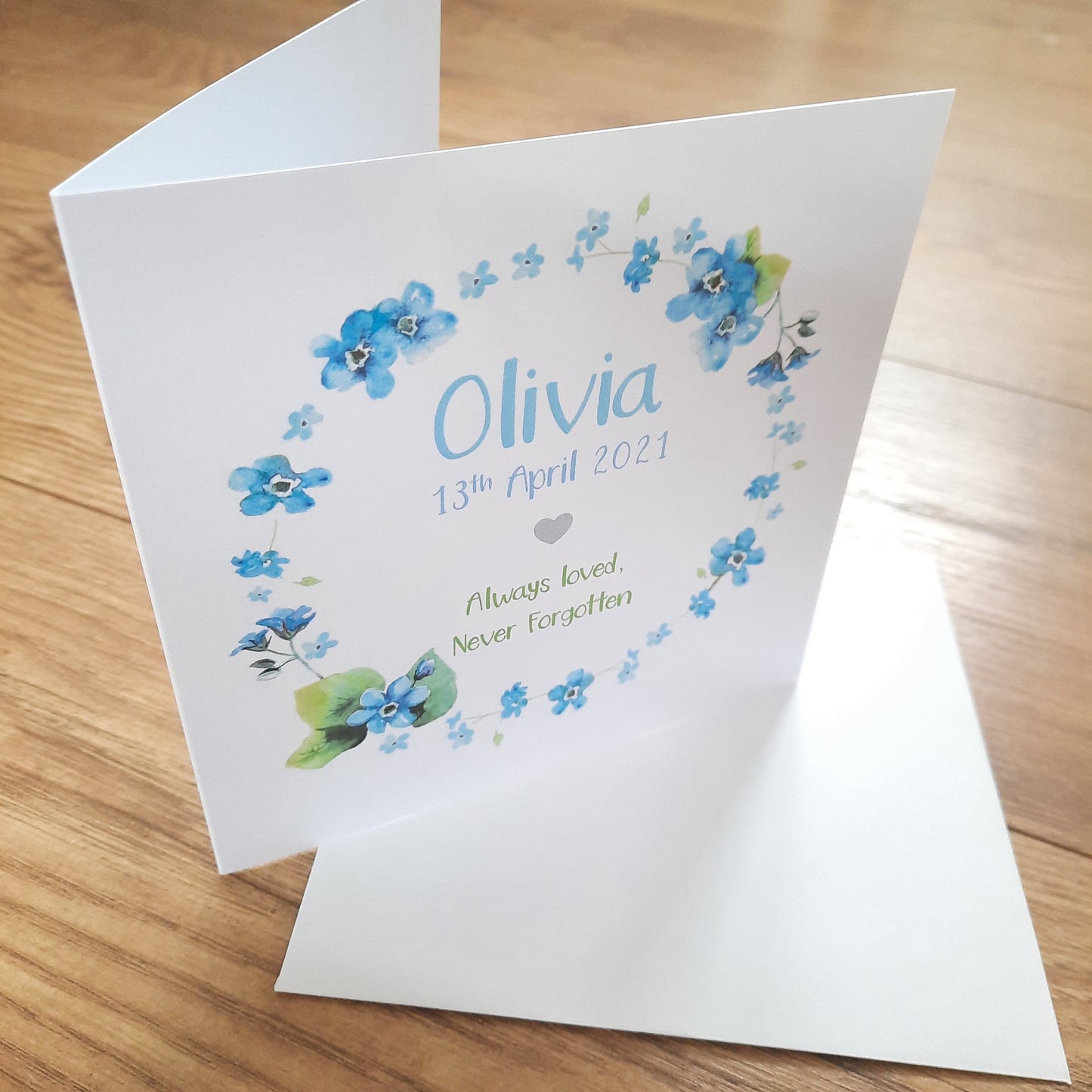 Forget Me Not Babyloss Card - PERSONALISED / Stillbirth / Miscarriage / Bereavement Gift / Sympathy Card