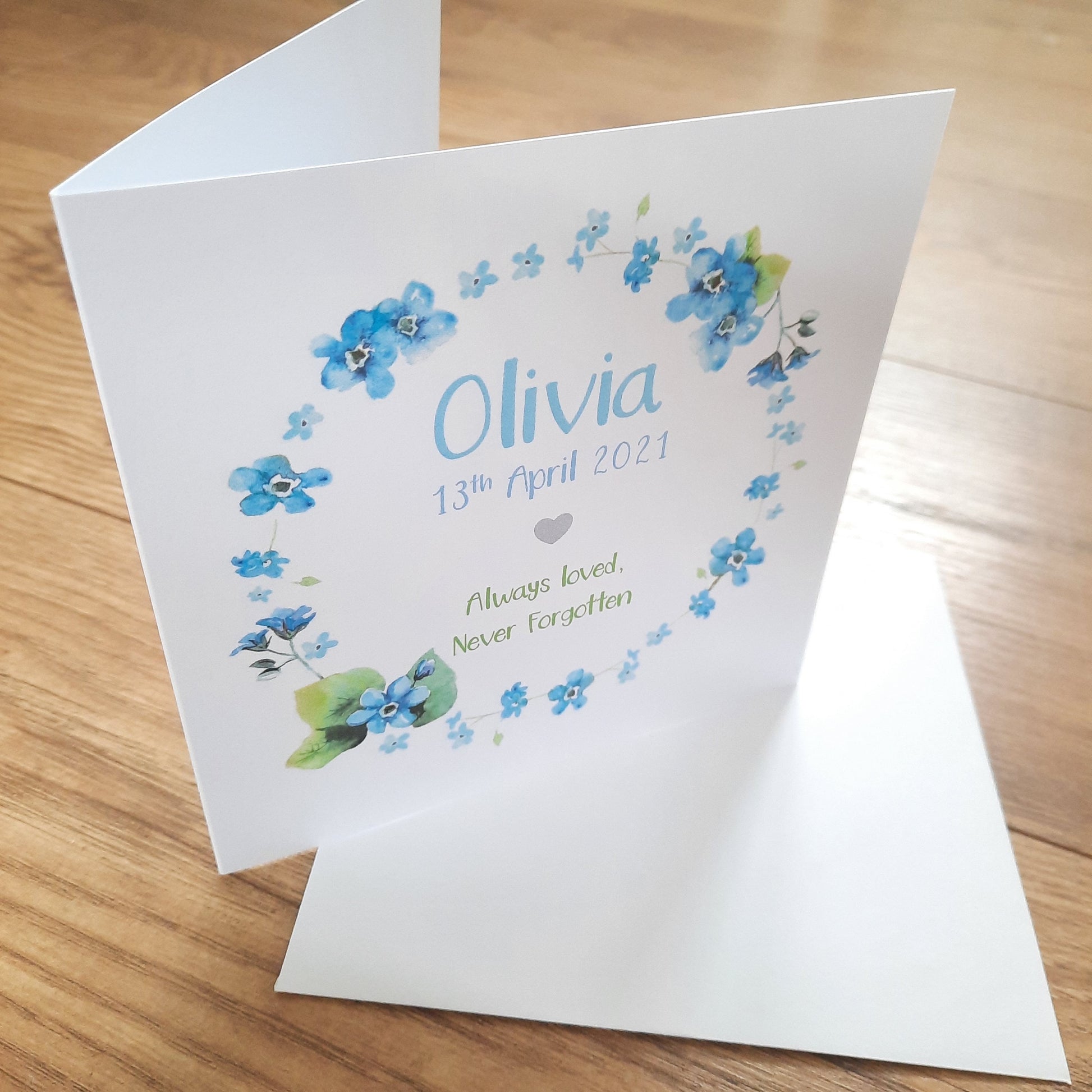 Forget Me Not Babyloss Card - PERSONALISED / Stillbirth / Miscarriage / Bereavement Gift / Sympathy Card