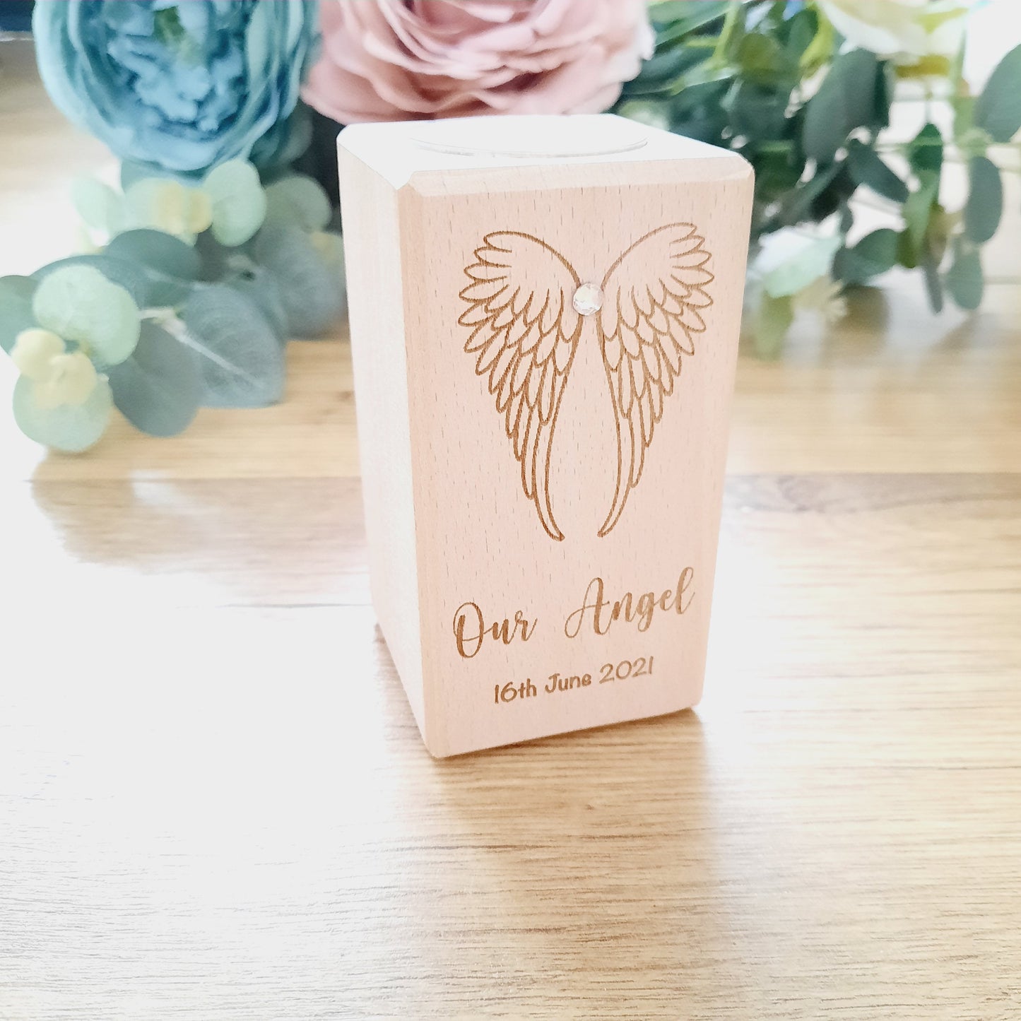 Memorial Candle - Personalised / Miscarriage / Stillbirth / Babyloss / Loved One / Angel Wings