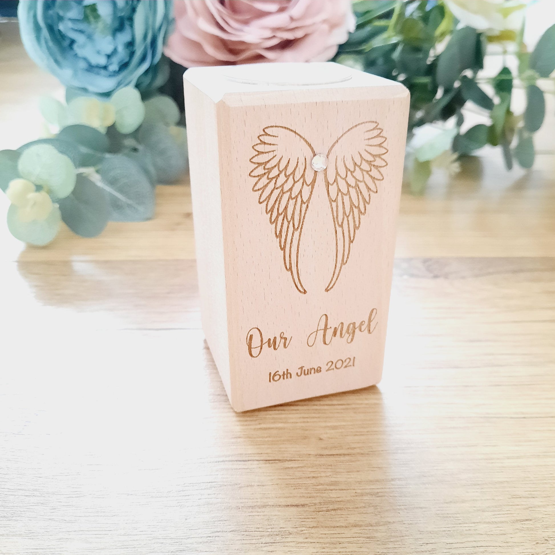 Memorial Candle - Personalised / Miscarriage / Stillbirth / Babyloss / Loved One / Angel Wings