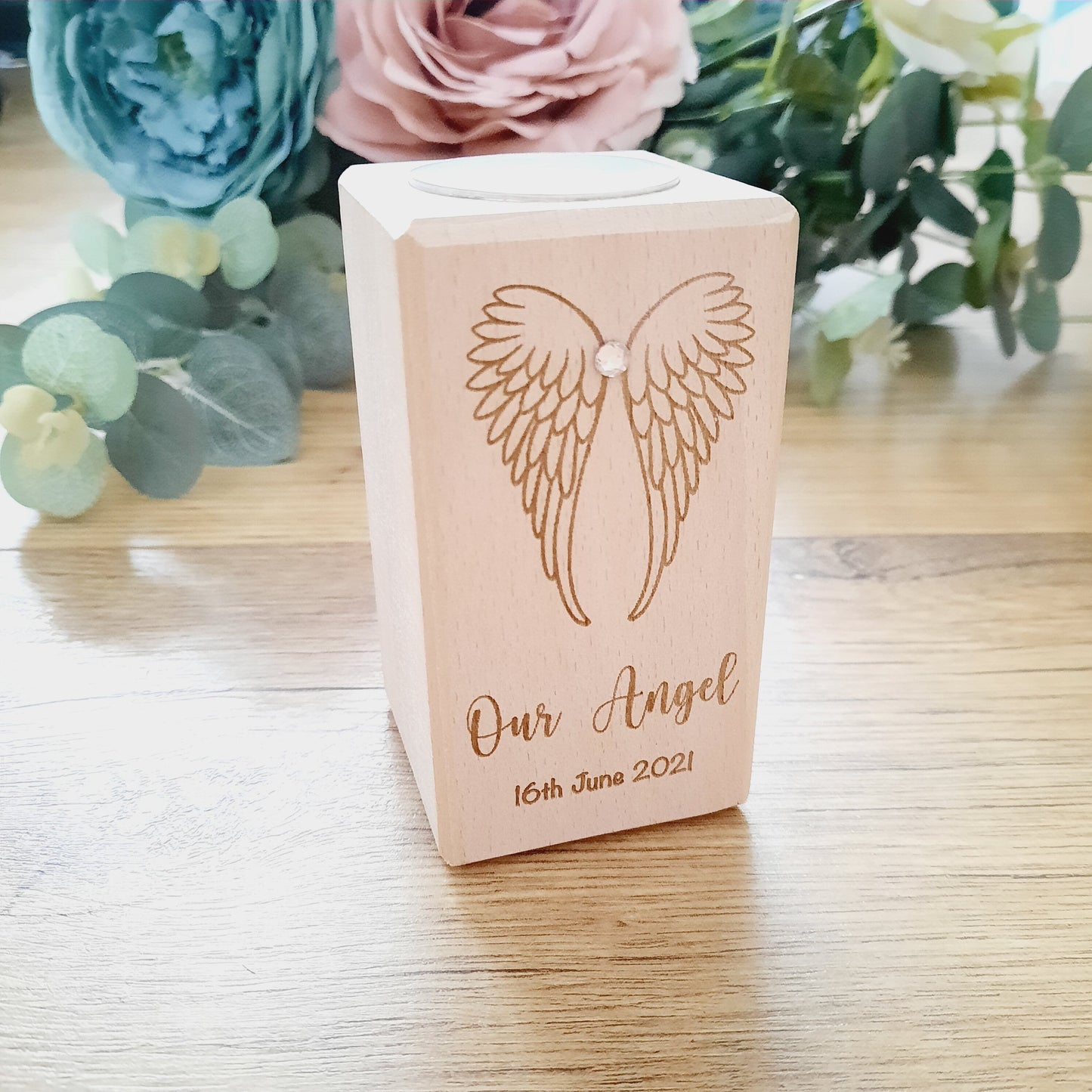 Memorial Candle - Personalised / Miscarriage / Stillbirth / Babyloss / Loved One / Angel Wings