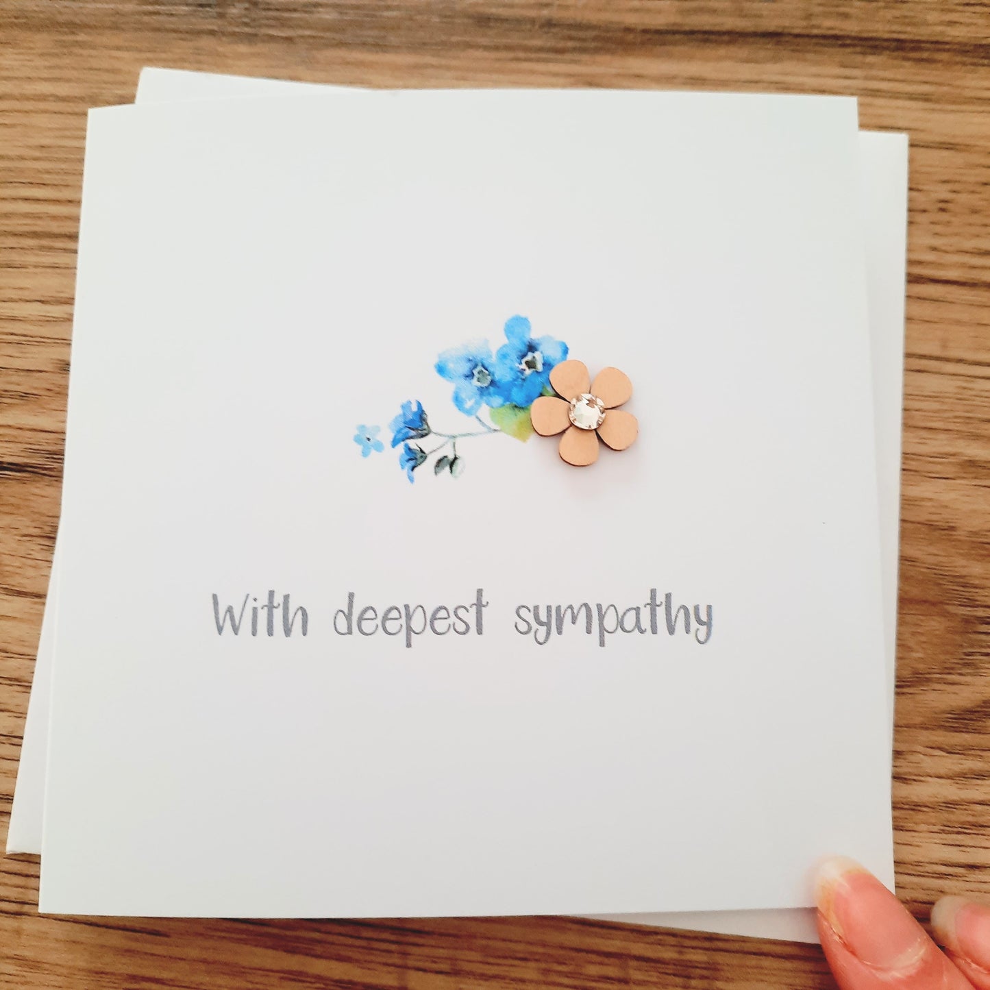 With Deepest Sympathy Forget-Me-Not Card - Bereavement Card / Funeral / Sympathy Card