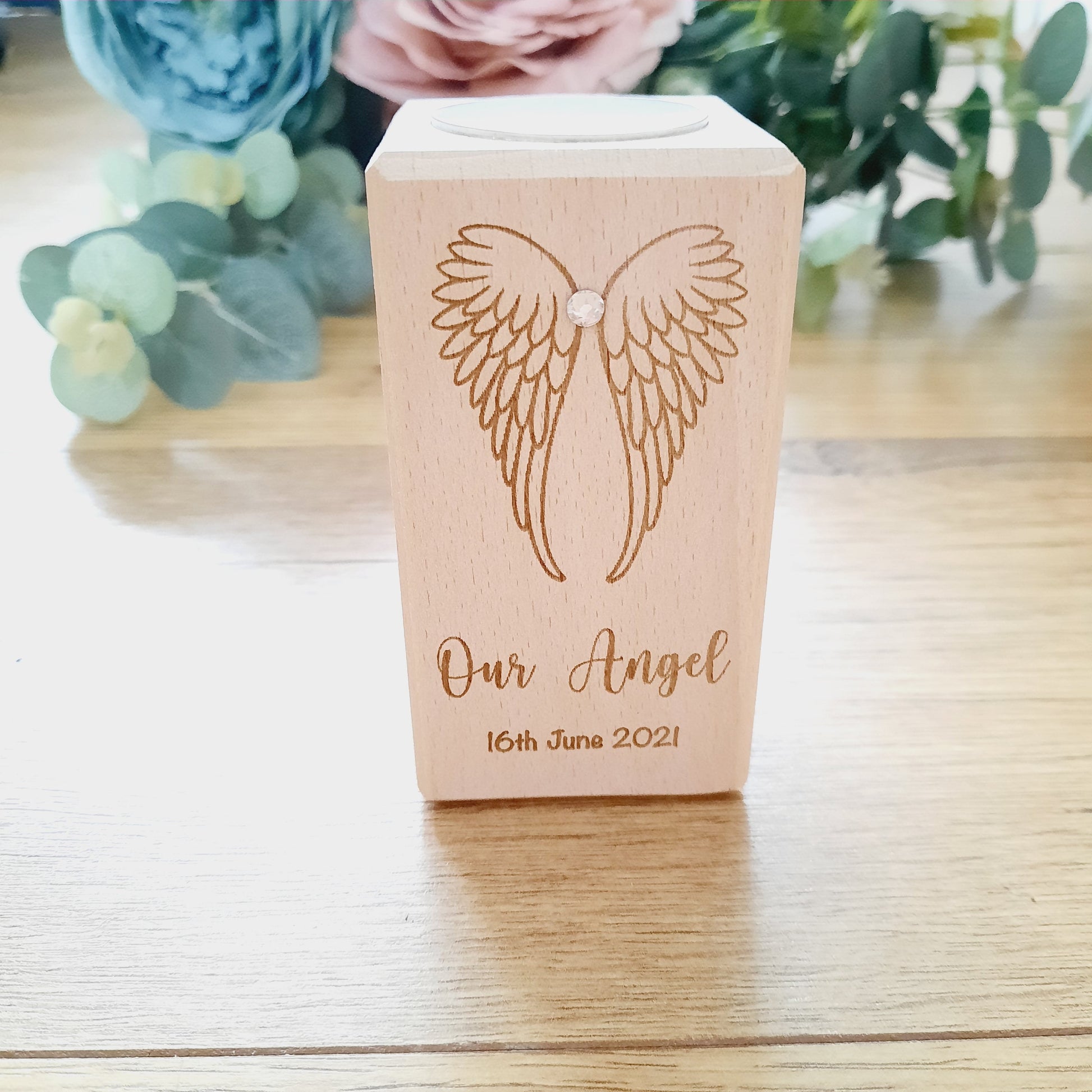 Memorial Candle - Personalised / Miscarriage / Stillbirth / Babyloss / Loved One / Angel Wings