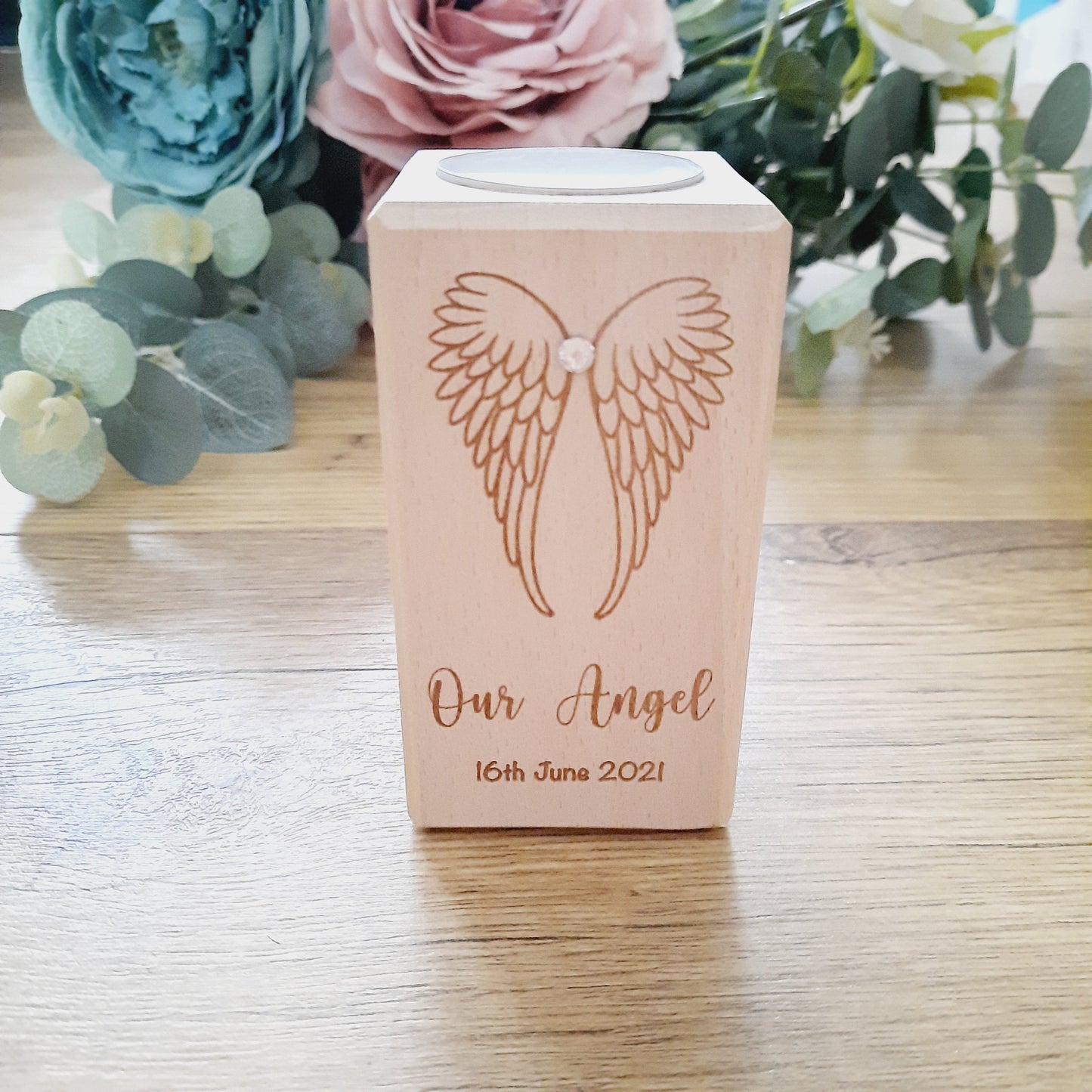 Memorial Candle - Personalised / Miscarriage / Stillbirth / Babyloss / Loved One / Angel Wings