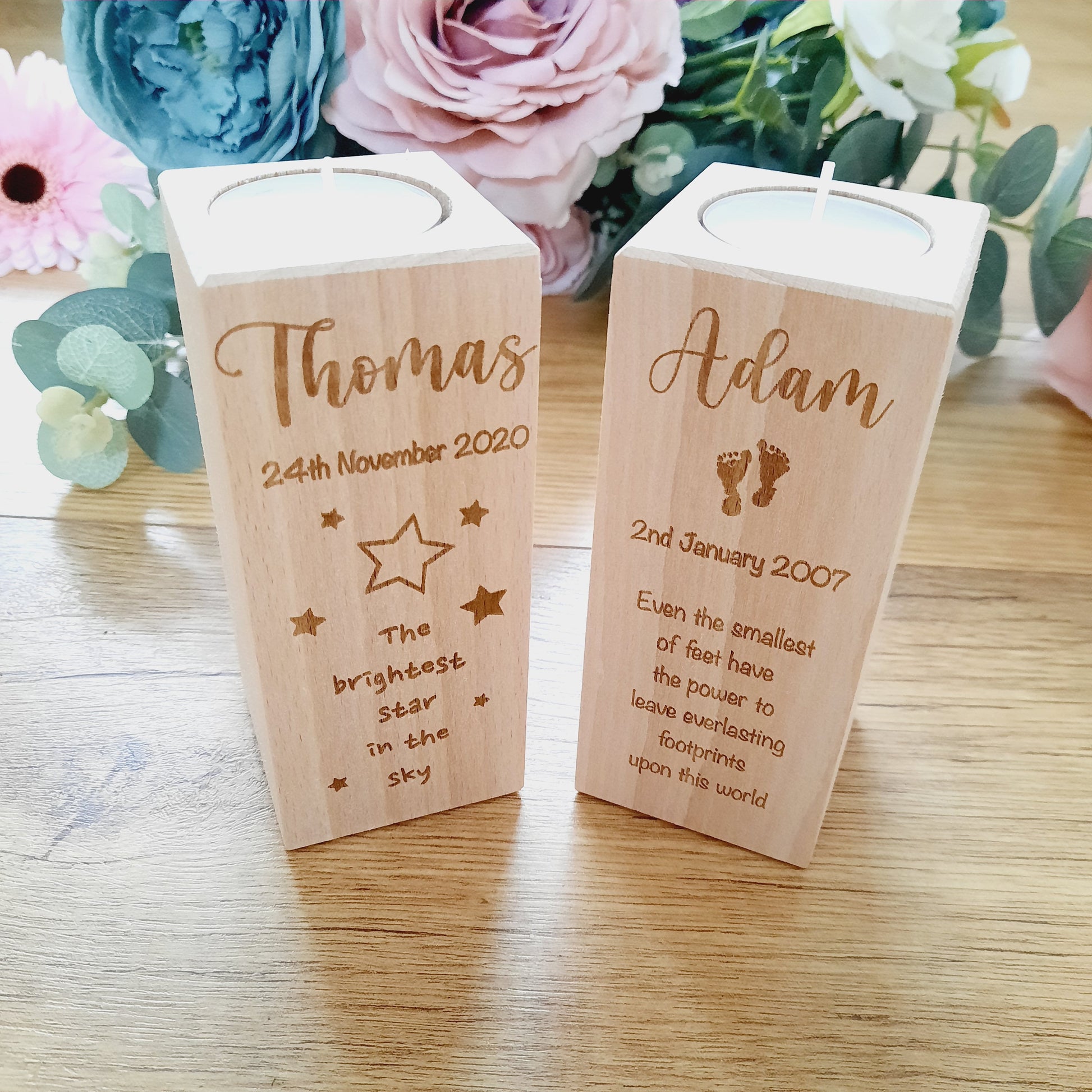 Baby loss Personalised Memorial Candle - Personalised Footprints / Miscarriage / Stillbirth