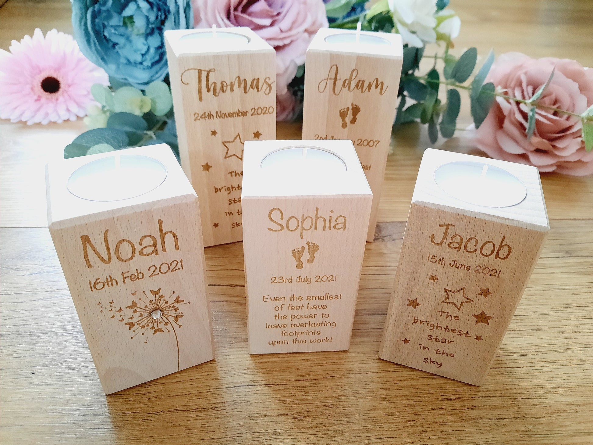 Baby loss Personalised Memorial Candle - Personalised Footprints / Miscarriage / Stillbirth