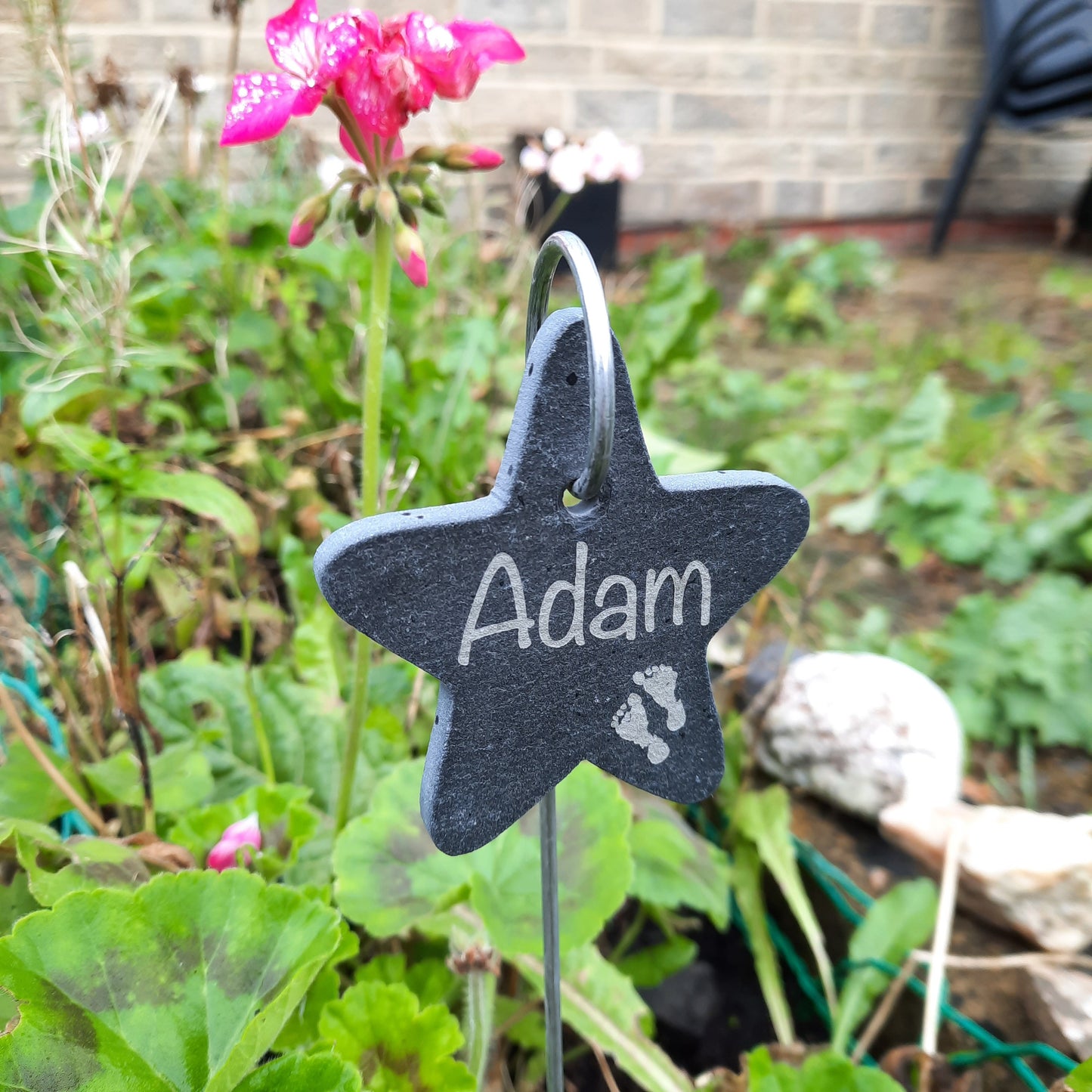 Mother's day gift - Star Memorial Garden Slate and Hook / Baby loss / Star Memorial Plaque / Bereavement Gift / Garden Memorial