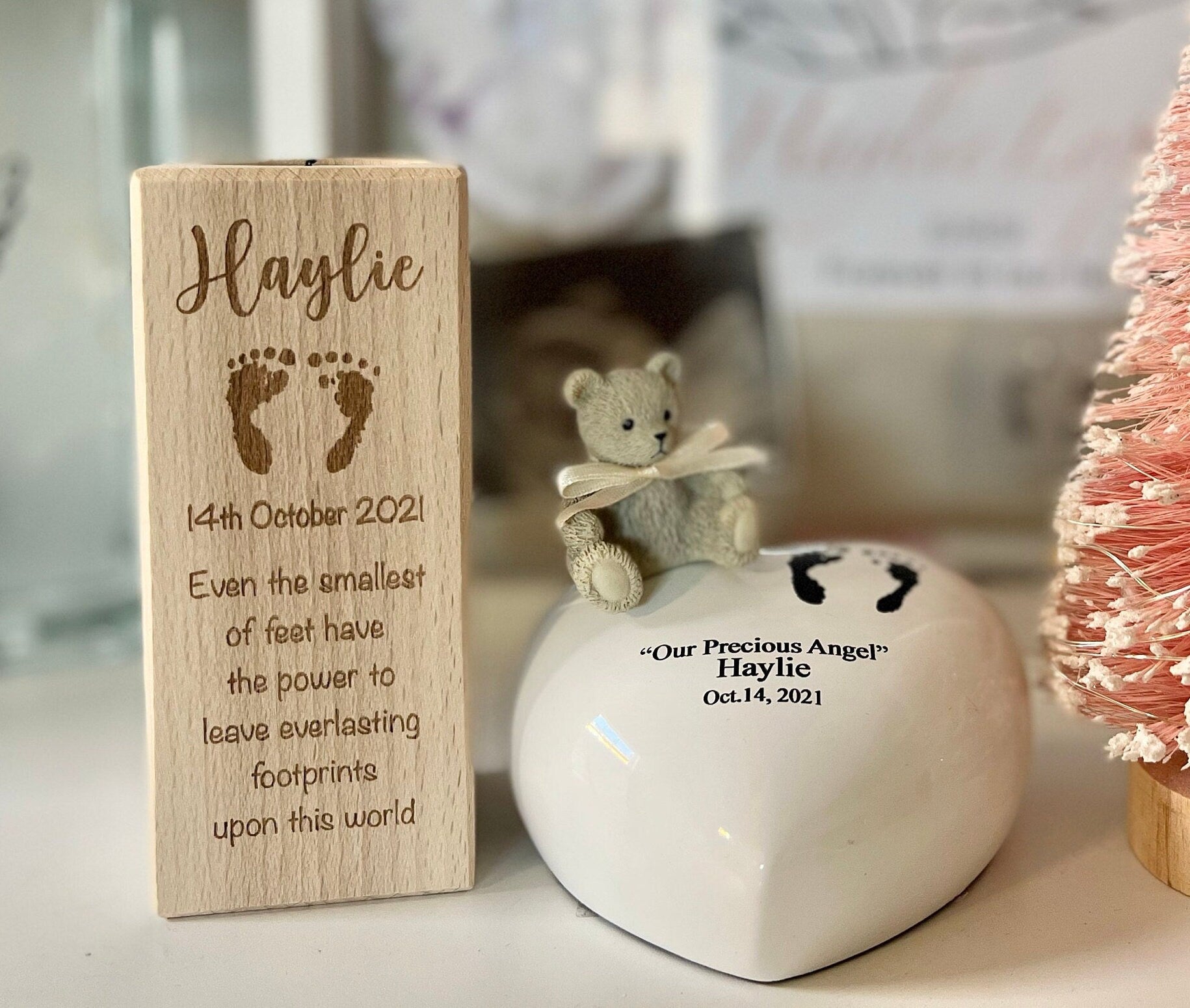 Baby loss Personalised Memorial Candle - Personalised Footprints / Miscarriage / Stillbirth