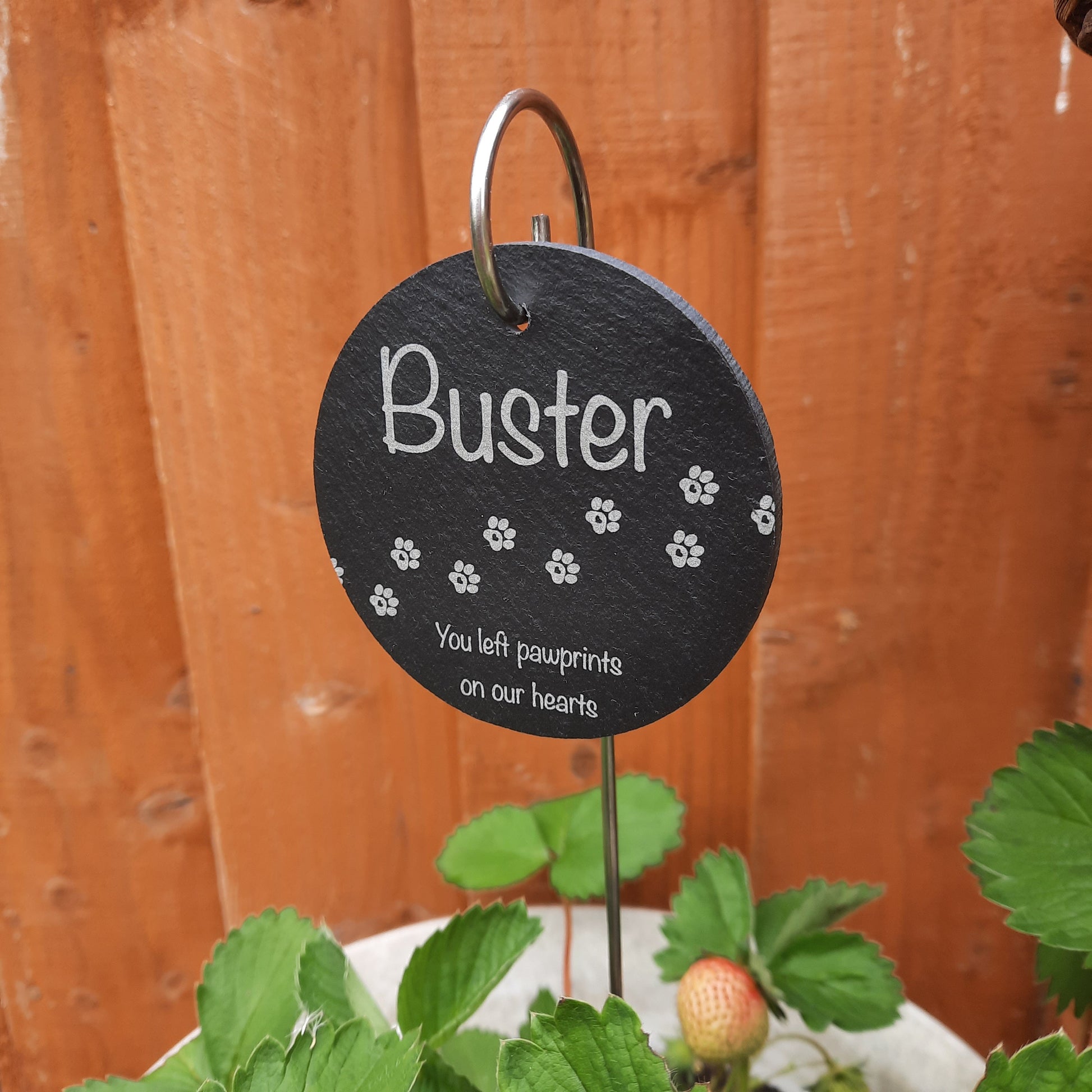 Pet Memorial Garden Slate and Hook / Pet loss / Circle Memorial Plaque / Loss of Dog / Pet Bereavement Gift / Garden Memorial