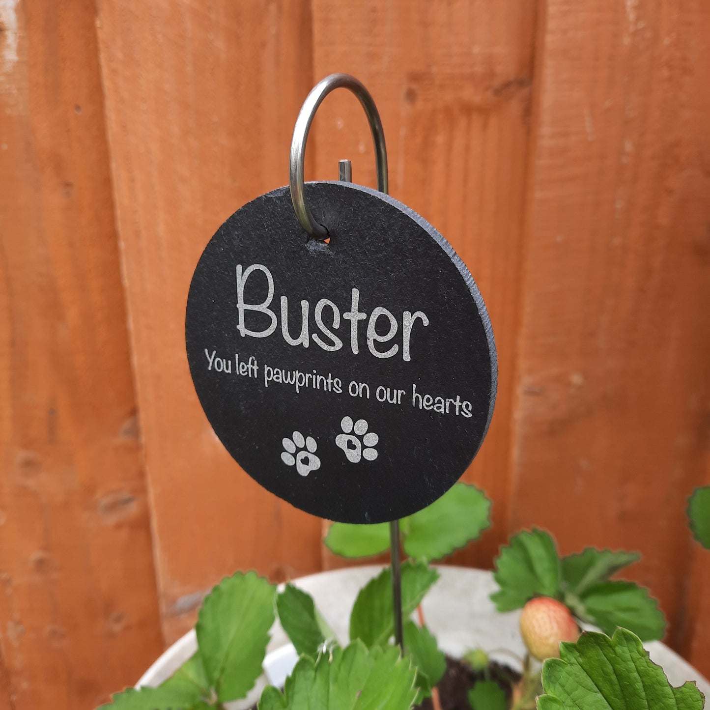 Pet Memorial Garden Slate and Hook / Pet loss / Circle Memorial Plaque / Loss of Dog / Pet Bereavement Gift / Garden Memorial