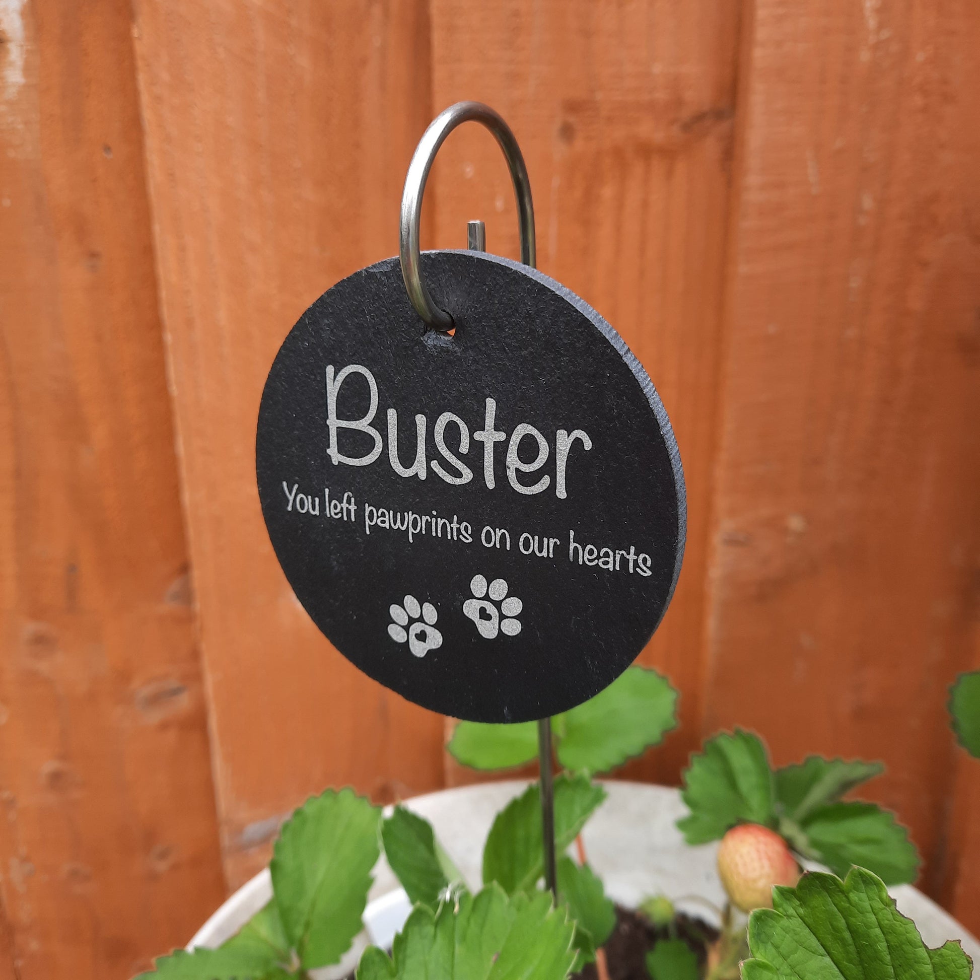 Pet Memorial Garden Slate and Hook / Pet loss / Circle Memorial Plaque / Loss of Dog / Pet Bereavement Gift / Garden Memorial