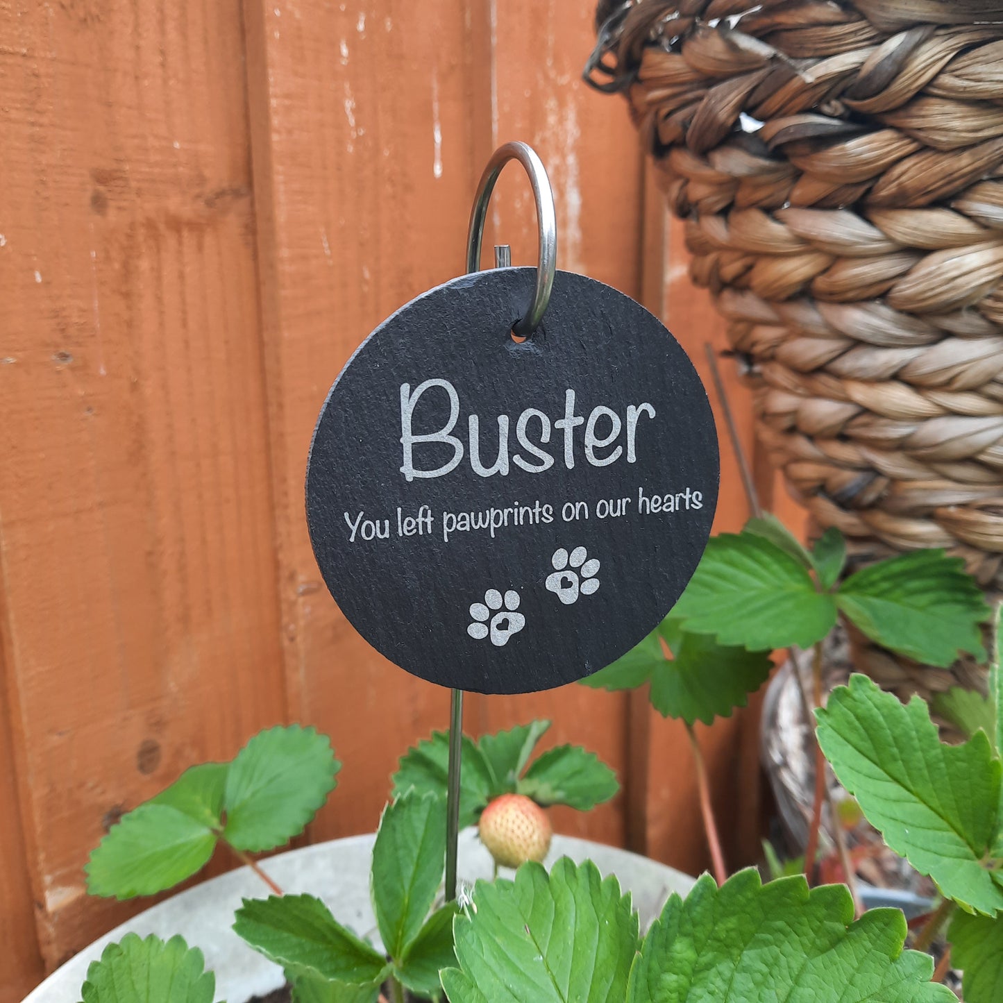 Pet Memorial Garden Slate and Hook / Pet loss / Circle Memorial Plaque / Loss of Dog / Pet Bereavement Gift / Garden Memorial