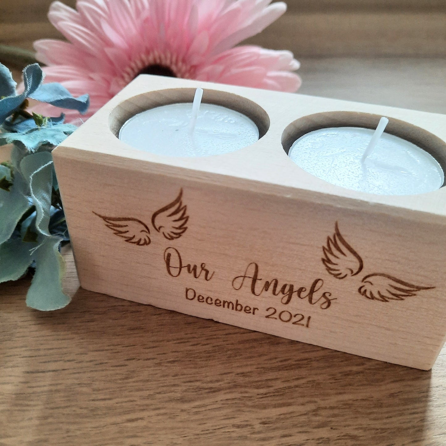 Baby loss TWIN Memorial Candle - Personalised / Miscarriage / Stillbirth / Loss of twins