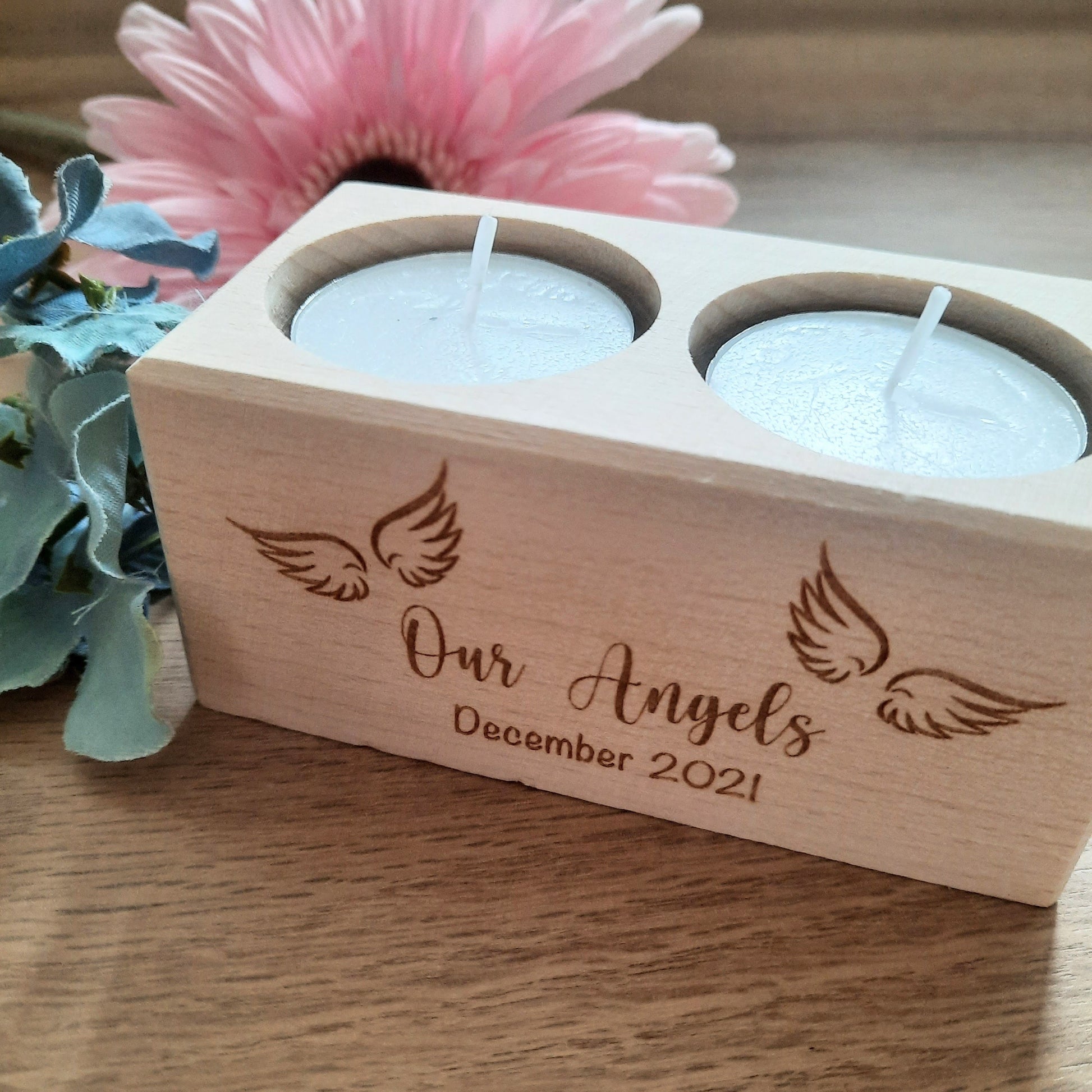 Baby loss TWIN Memorial Candle - Personalised / Miscarriage / Stillbirth / Loss of twins