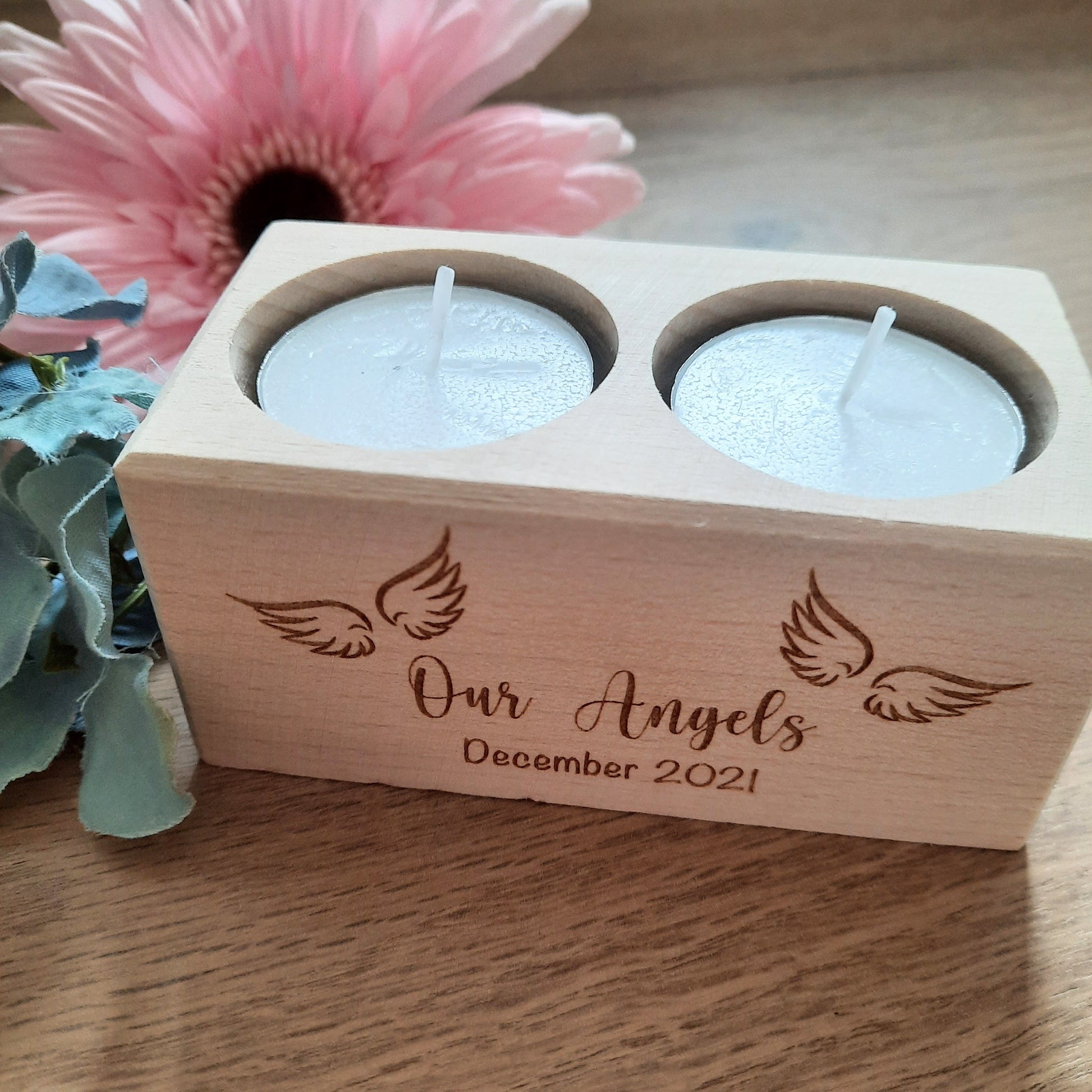 Baby loss TWIN Memorial Candle - Personalised / Miscarriage / Stillbirth / Loss of twins