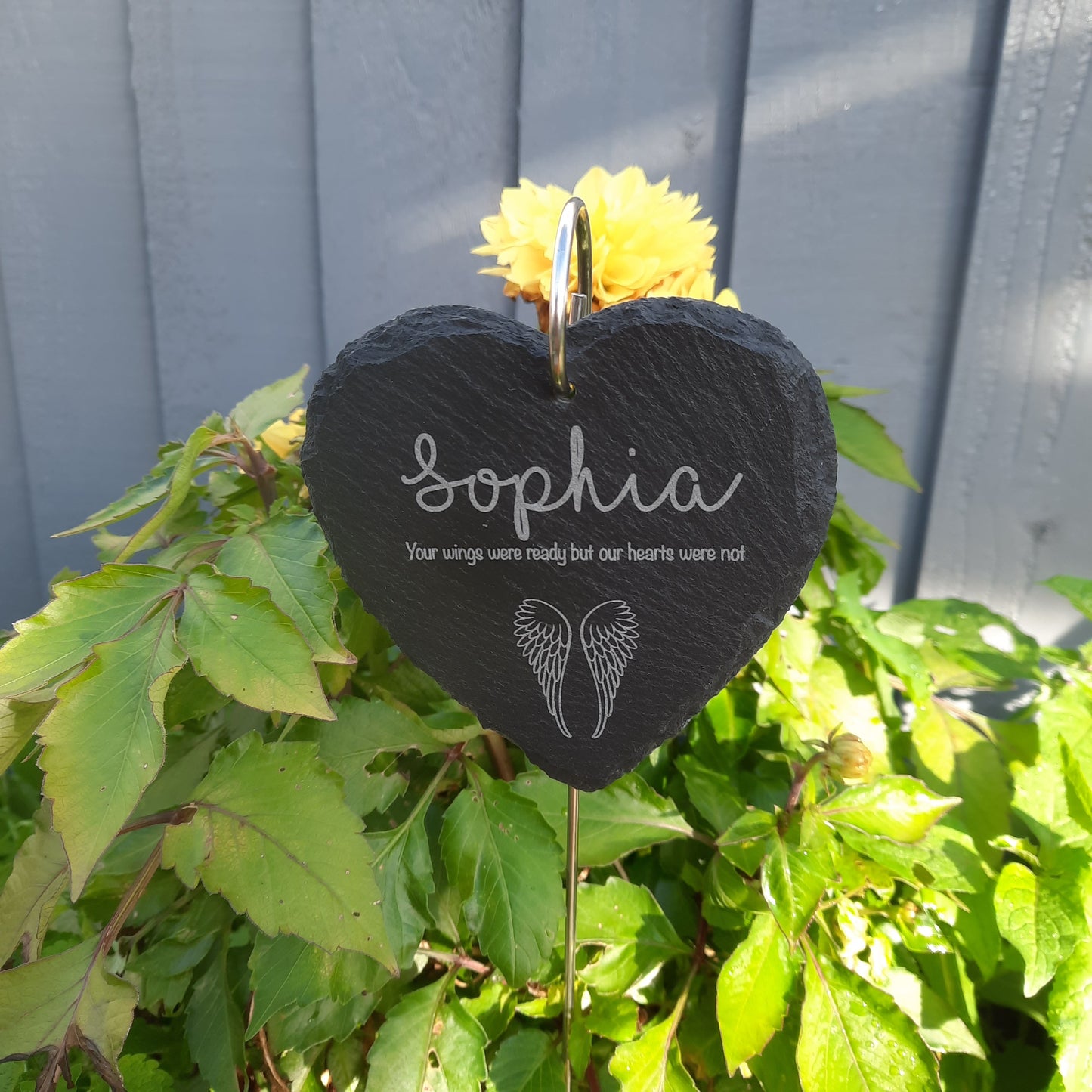 Memorial Garden Babyloss Slate and Hook / Loss of Baby / Memorial Plaque / Bereavement Gift / Garden Memorial / Grave marker
