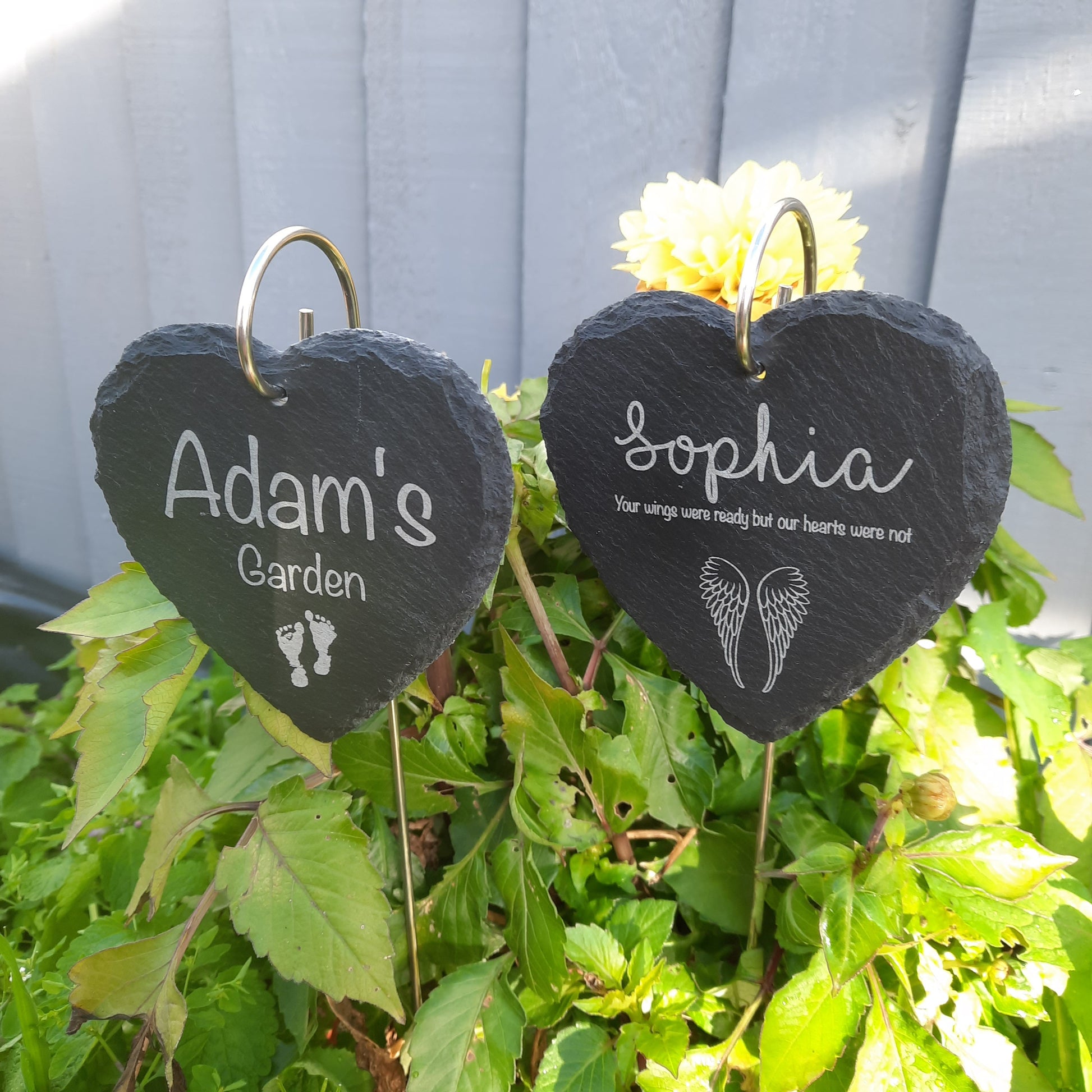 Memorial Garden Babyloss Slate and Hook / Loss of Baby / Memorial Plaque / Bereavement Gift / Garden Memorial / Grave marker