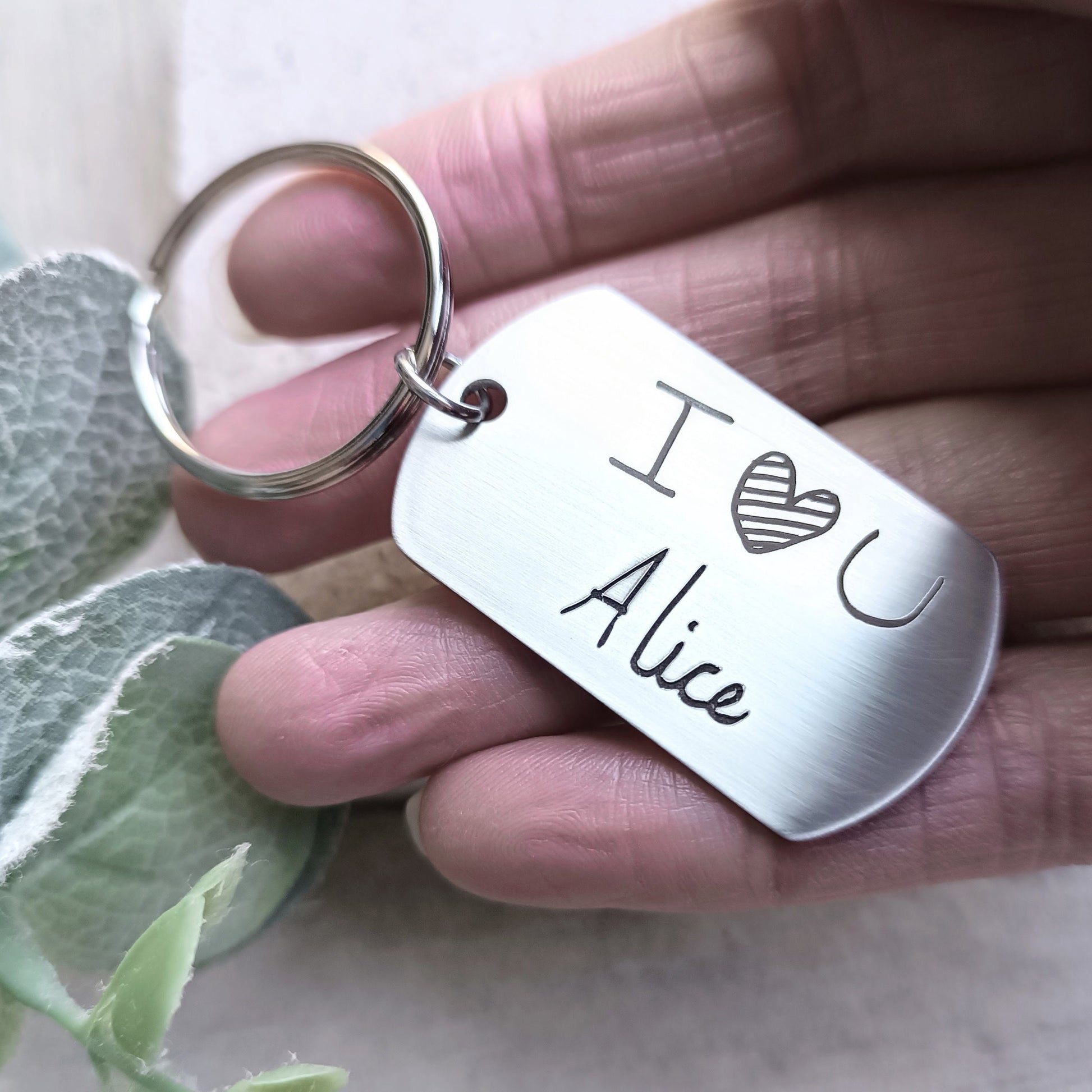 Mother's day gift - Handwriting Keyring - Handwritten Dogtag / Dad gift / Signature Necklace / Dad's Writing