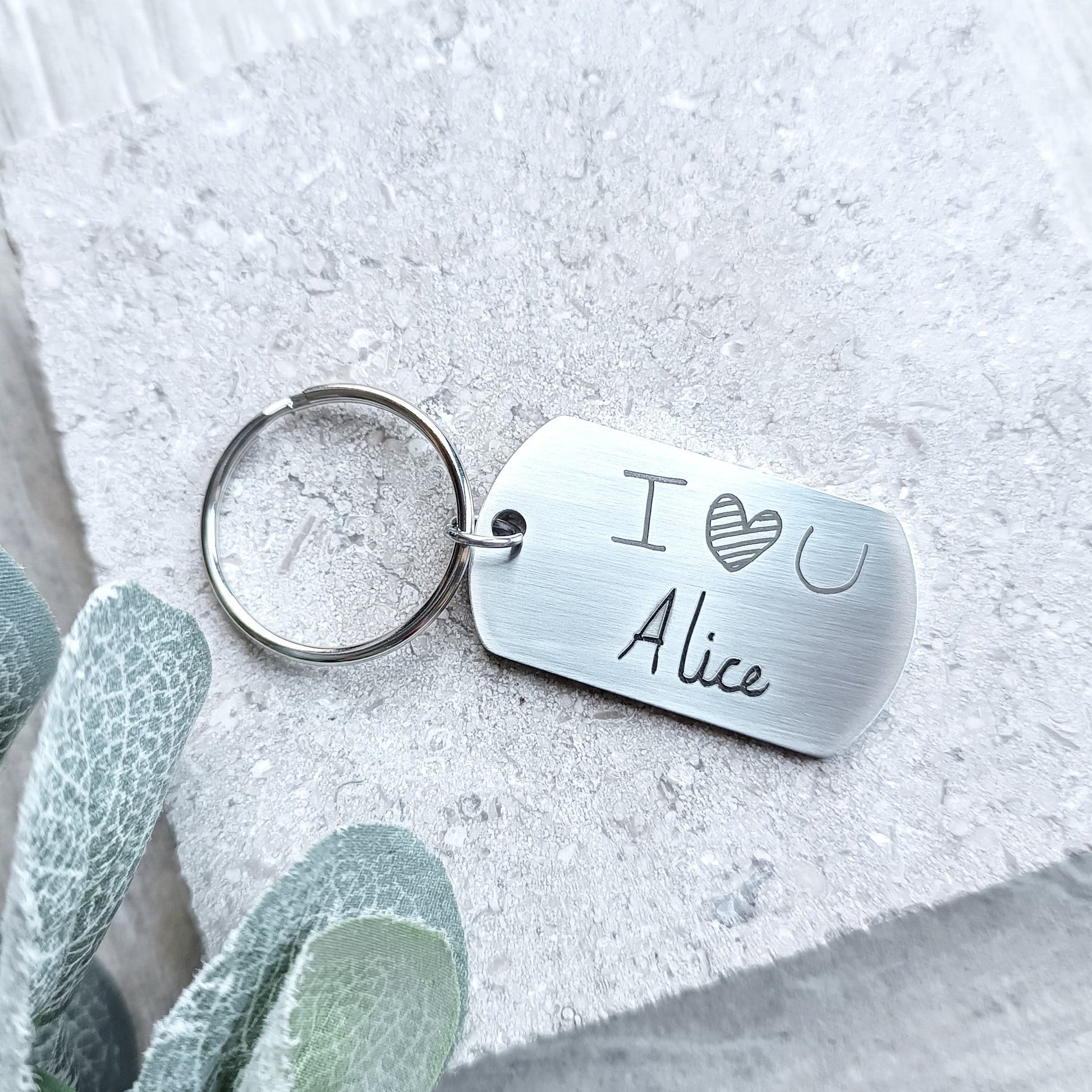 Mother's day gift - Handwriting Keyring - Handwritten Dogtag / Dad gift / Signature Necklace / Dad's Writing