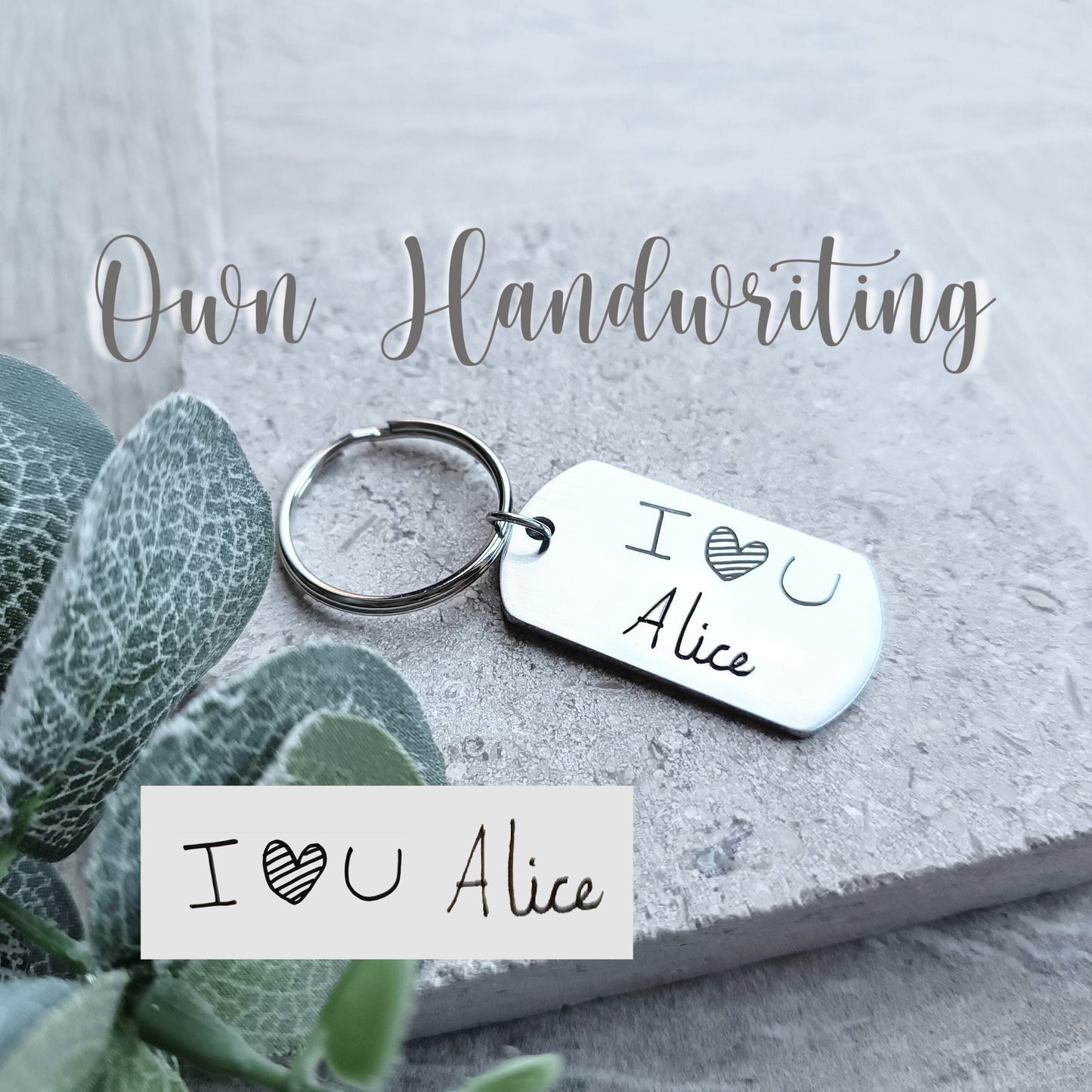 Mother's day gift - Handwriting Keyring - Handwritten Dogtag / Dad gift / Signature Necklace / Dad's Writing