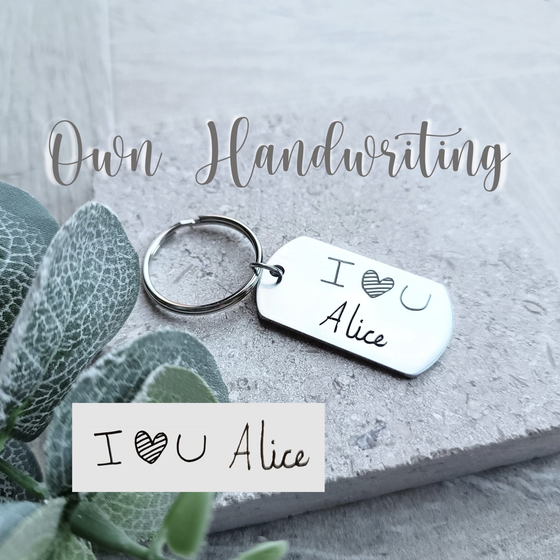 Mother's day gift - Handwriting Keyring - Handwritten Dogtag / Dad gift / Signature Necklace / Dad's Writing