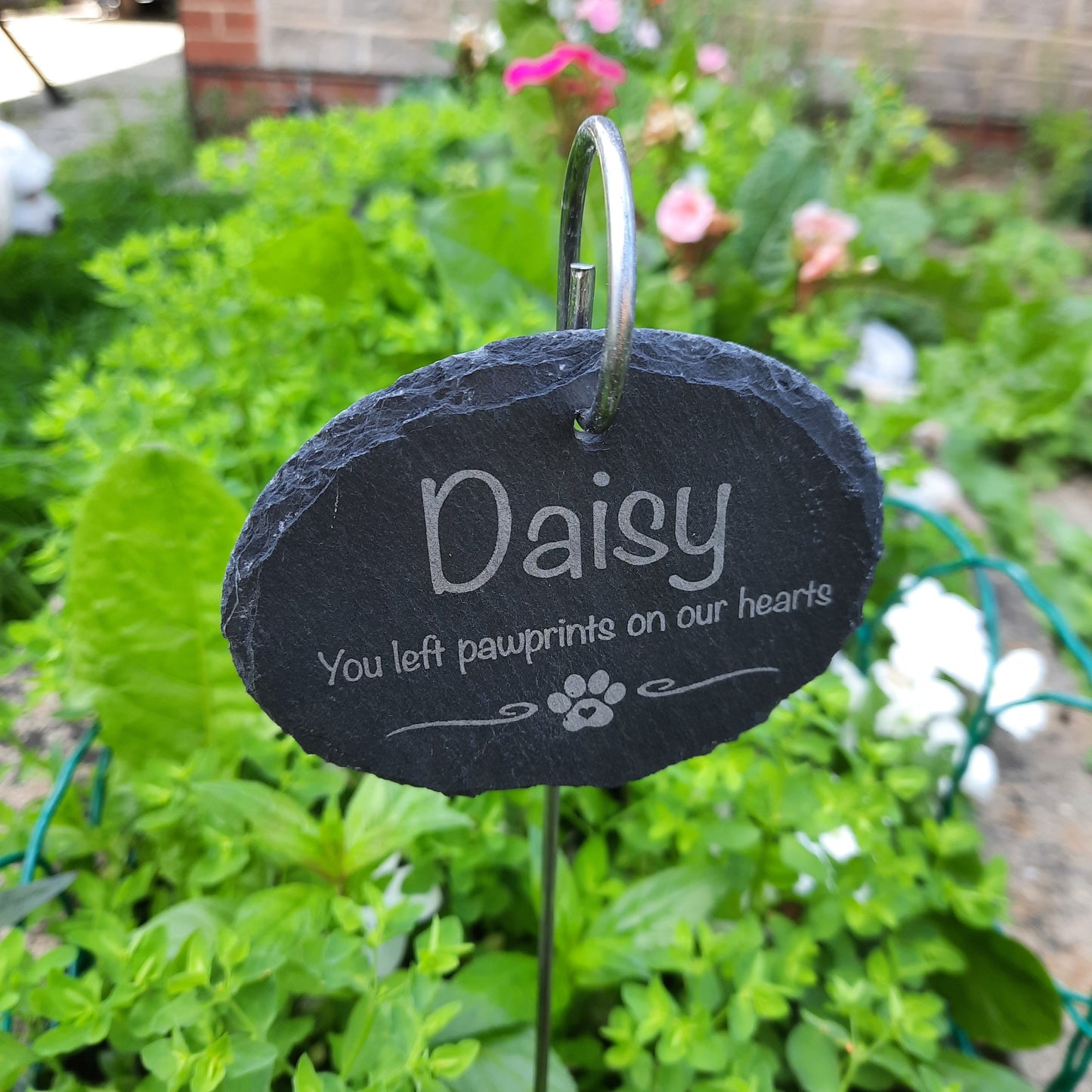 Pet Memorial Garden Slate and Hook / Pet loss / Memorial Plaque / Loss of Dog / Pet Bereavement Gift / Garden Memorial