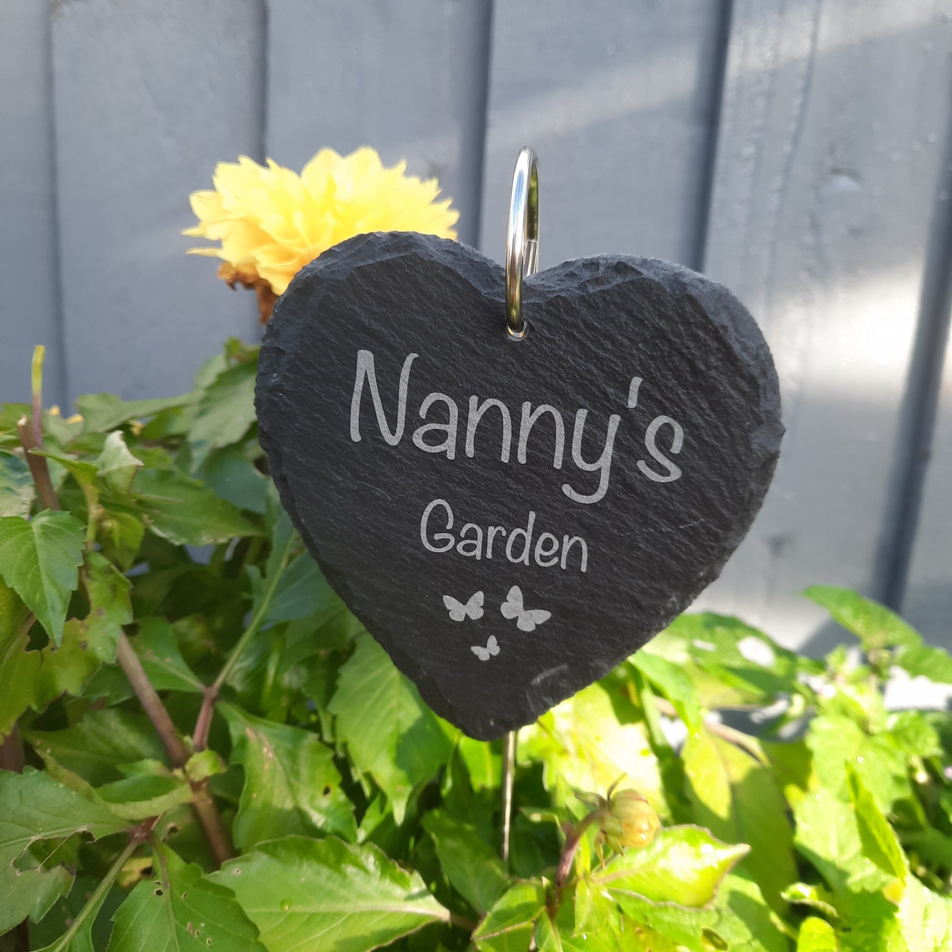 Memorial Garden HEART Slate and Hook / Nanny's Garden / Adult Loss / Memorial Plaque / Bereavement Gift / Garden Memorial / Grave marker