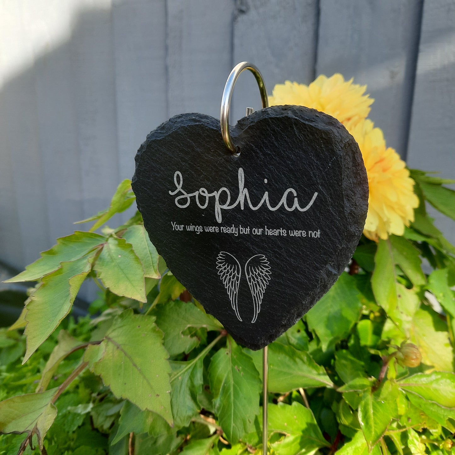 Memorial Garden Babyloss Slate and Hook / Loss of Baby / Memorial Plaque / Bereavement Gift / Garden Memorial / Grave marker