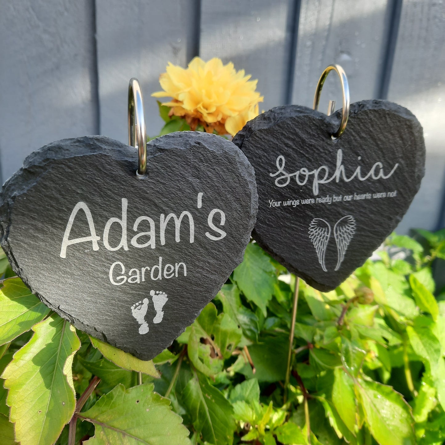 Memorial Garden Babyloss Slate and Hook / Loss of Baby / Memorial Plaque / Bereavement Gift / Garden Memorial / Grave marker